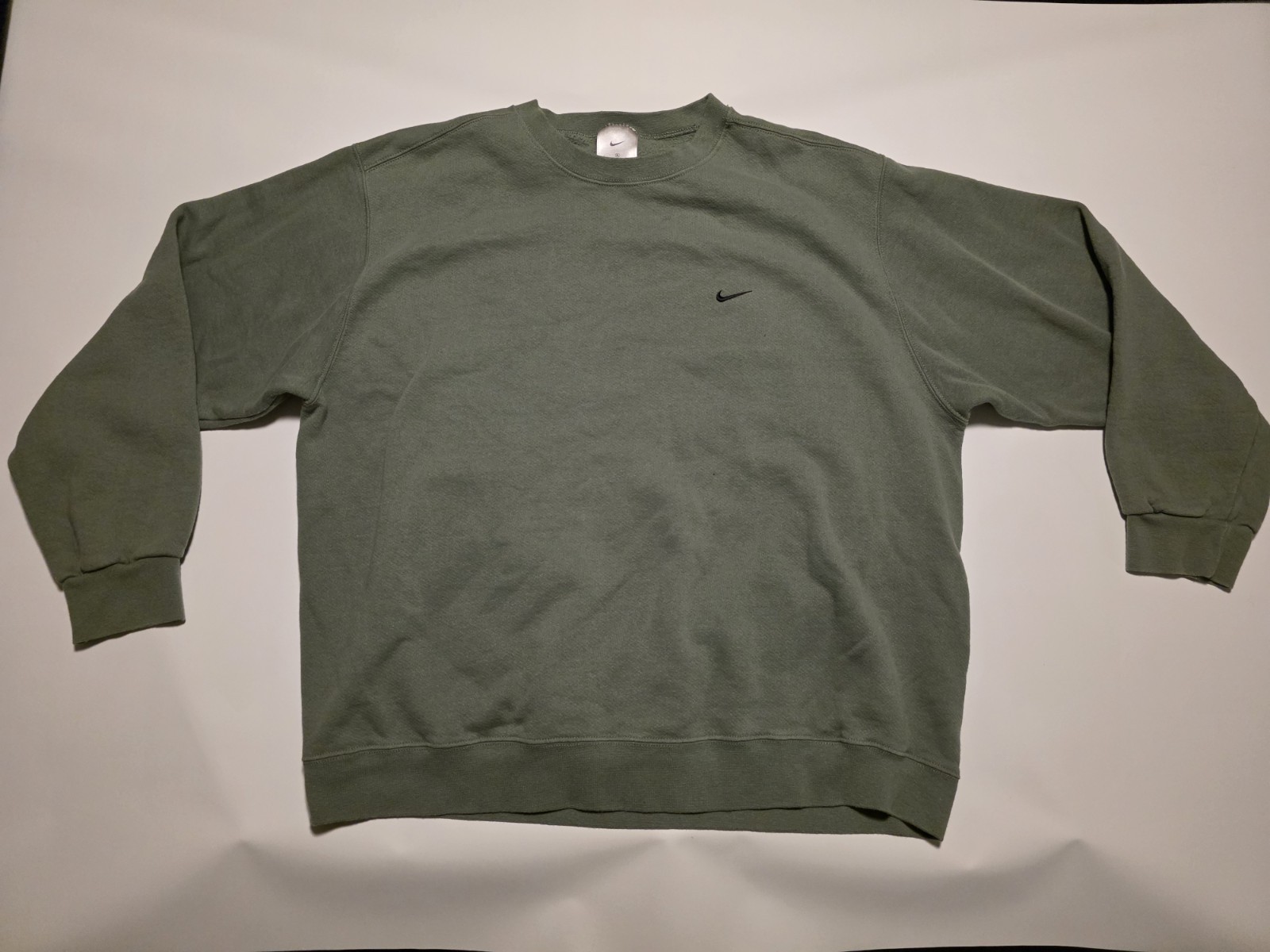 Vintage 90s Nike Pistachio Sage Green Sweatshirt Swoosh Check Crewneck Men\'s XL