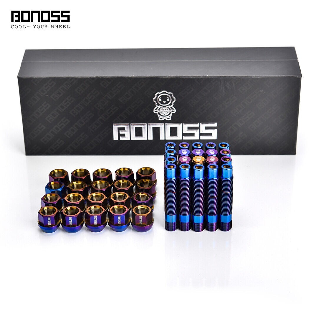 20Pc BONOSS Blue Titanium Wheel Stud Kit M14x1.25 for BMW GR Supra Mini Cooper