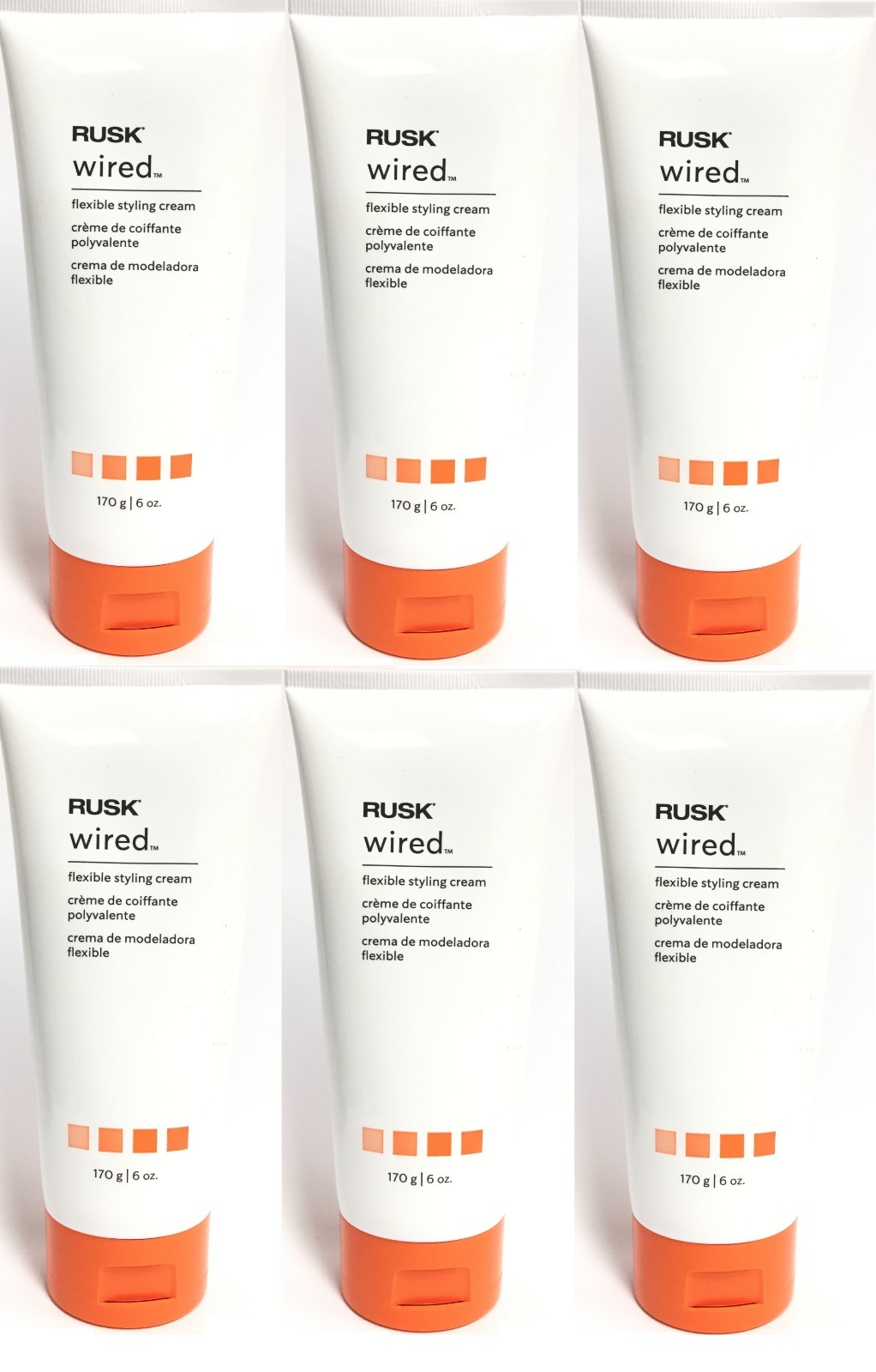(6 PACK) Rusk Wired Flexible Styling Cream, 6 oz (6 PACK) Rusk Wired Flexible Styling Cream, 6 oz