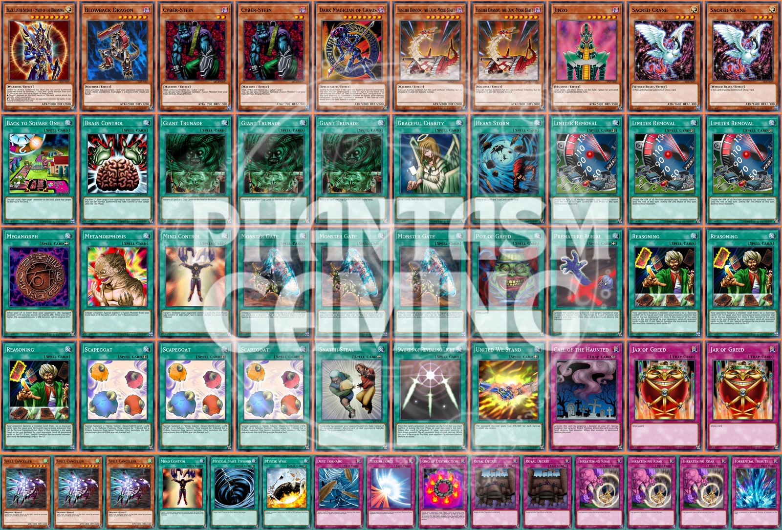 Machine OTK Deck Goat Megamorph Cyber Stein Jinzo Black Luster Yugioh