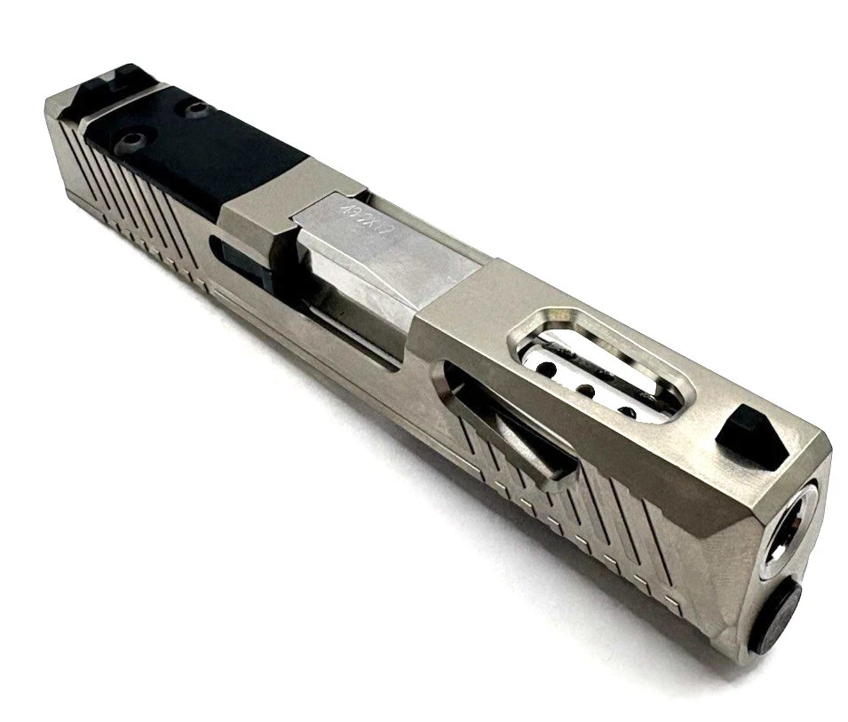 HTA Glock 43 43x Complete Nickel Reaper Slide RMSC Optic Stainless Ported Barrel