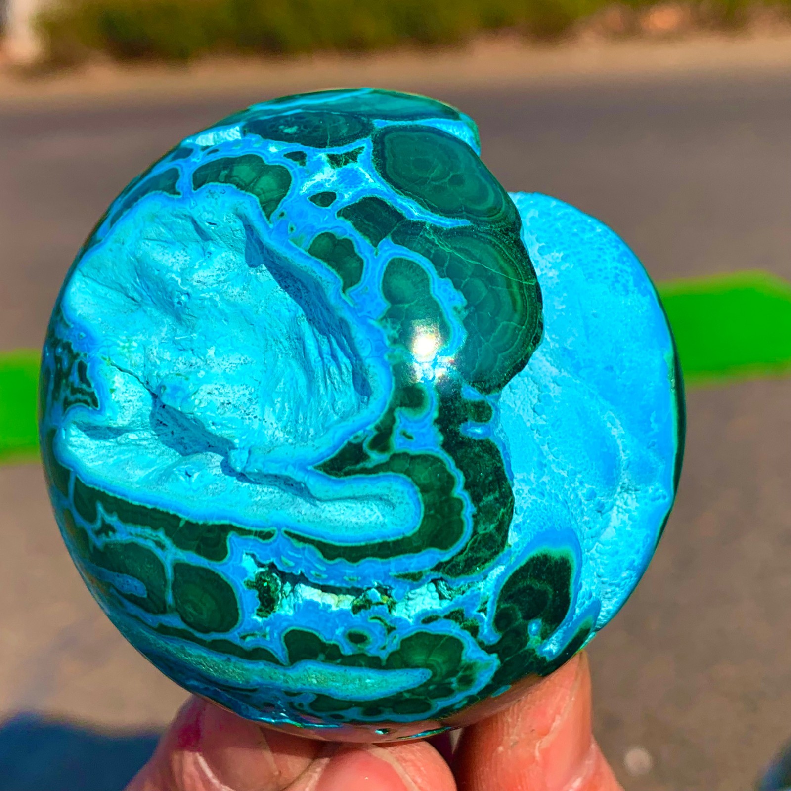 370g Natural Chrysocolla/Malachite sphere crystal mineral sample ball healing