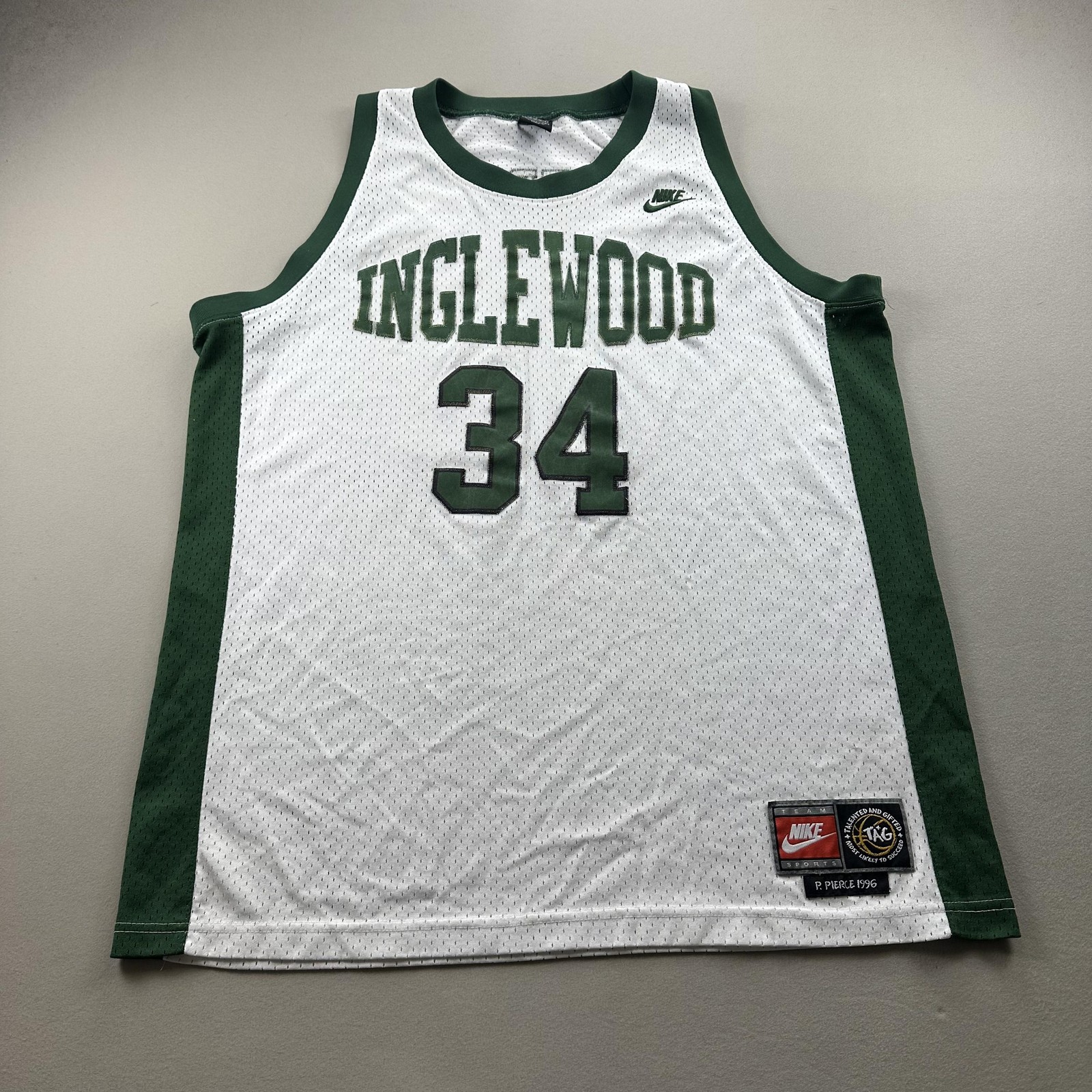 Vintage Inglewood High School Paul Pierce Jersey Mens XL White Nike Basketball