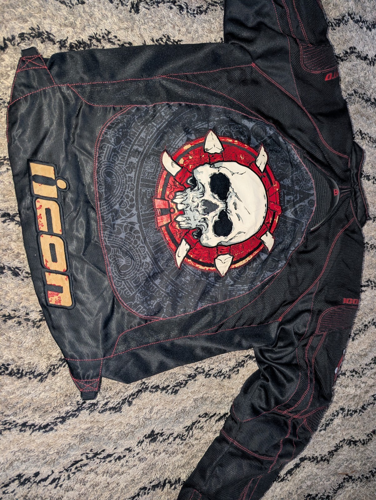 Icon Moto Motorcycle Biker Jacket Redeemer Skull Jacket XL Extra Large🔥