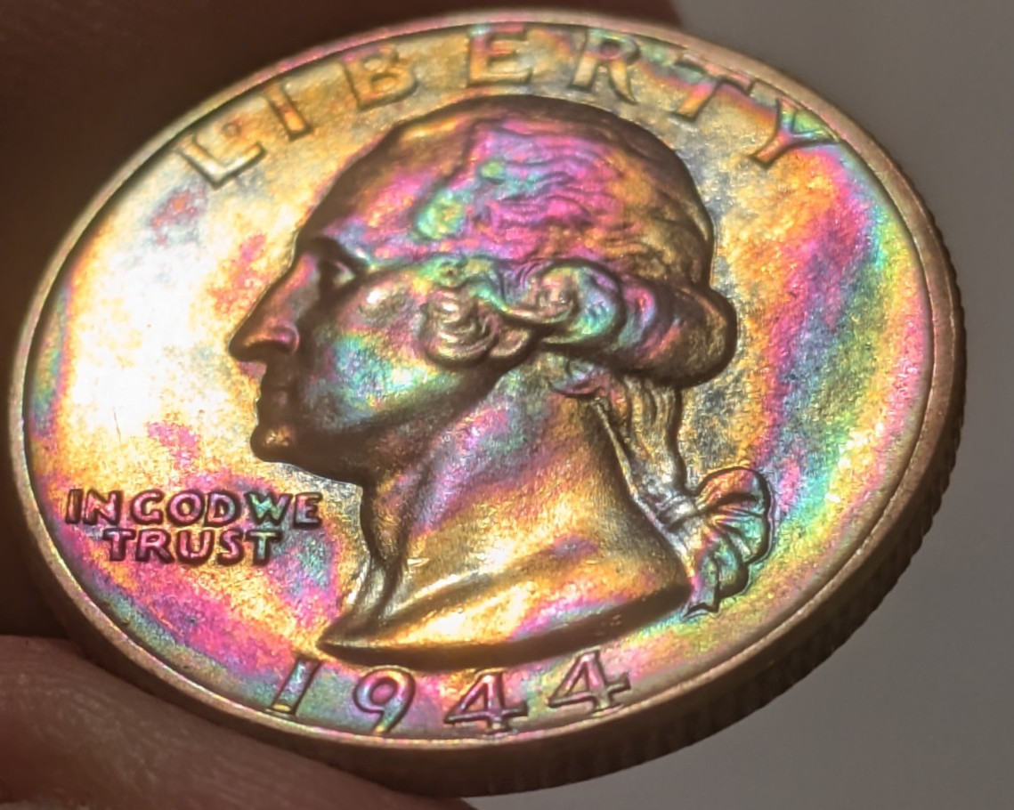1944 ** Washington Quarter ** Beautiful Color 1944 ** Washington Quarter ** Beautiful Color