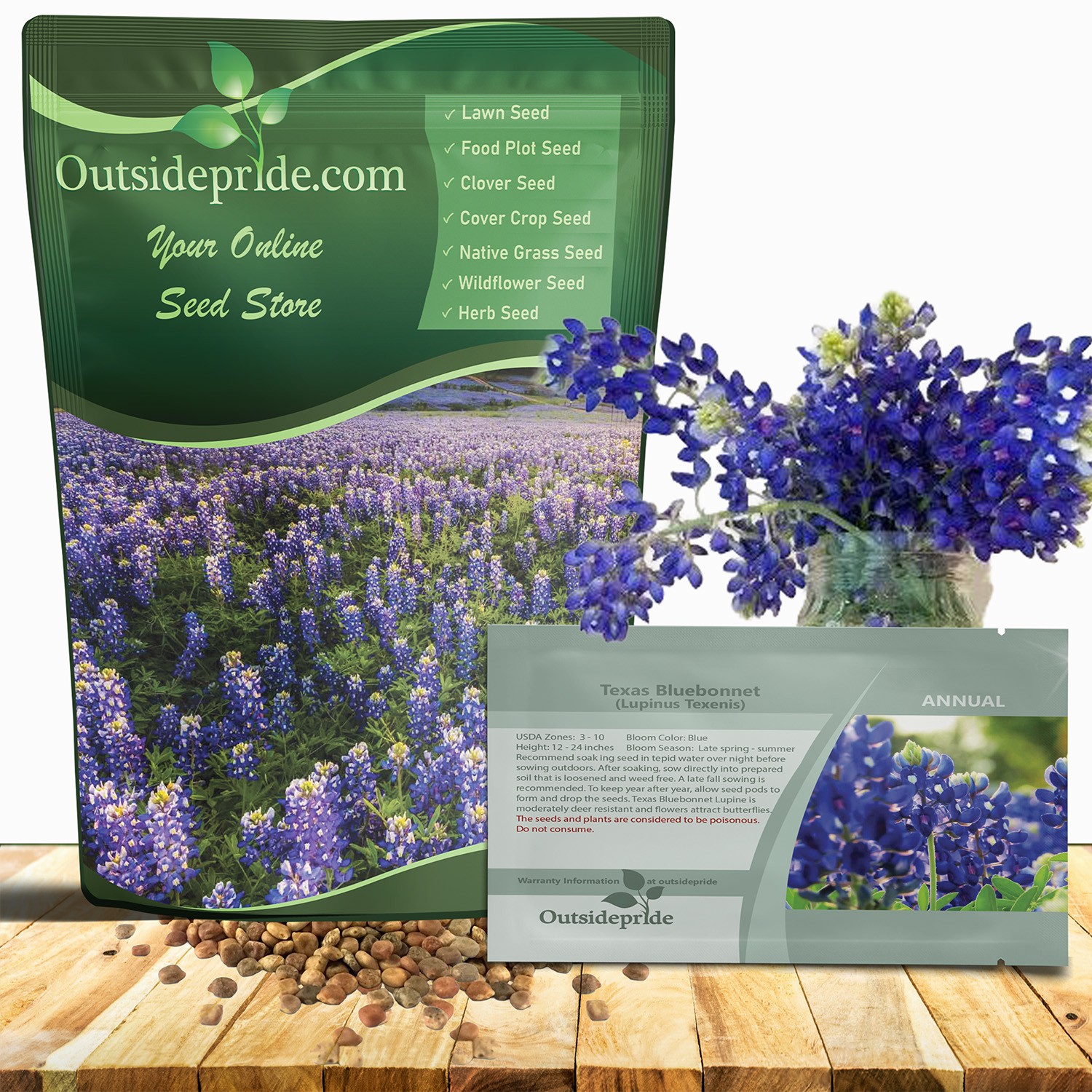 1 LB Texas Bluebonnet Seeds For Planting | Wildflower Seed For Planting Outdoors 1 LB Texas Bluebonnet Seeds For Planting | Wildflower Seed For Planting Outdoors