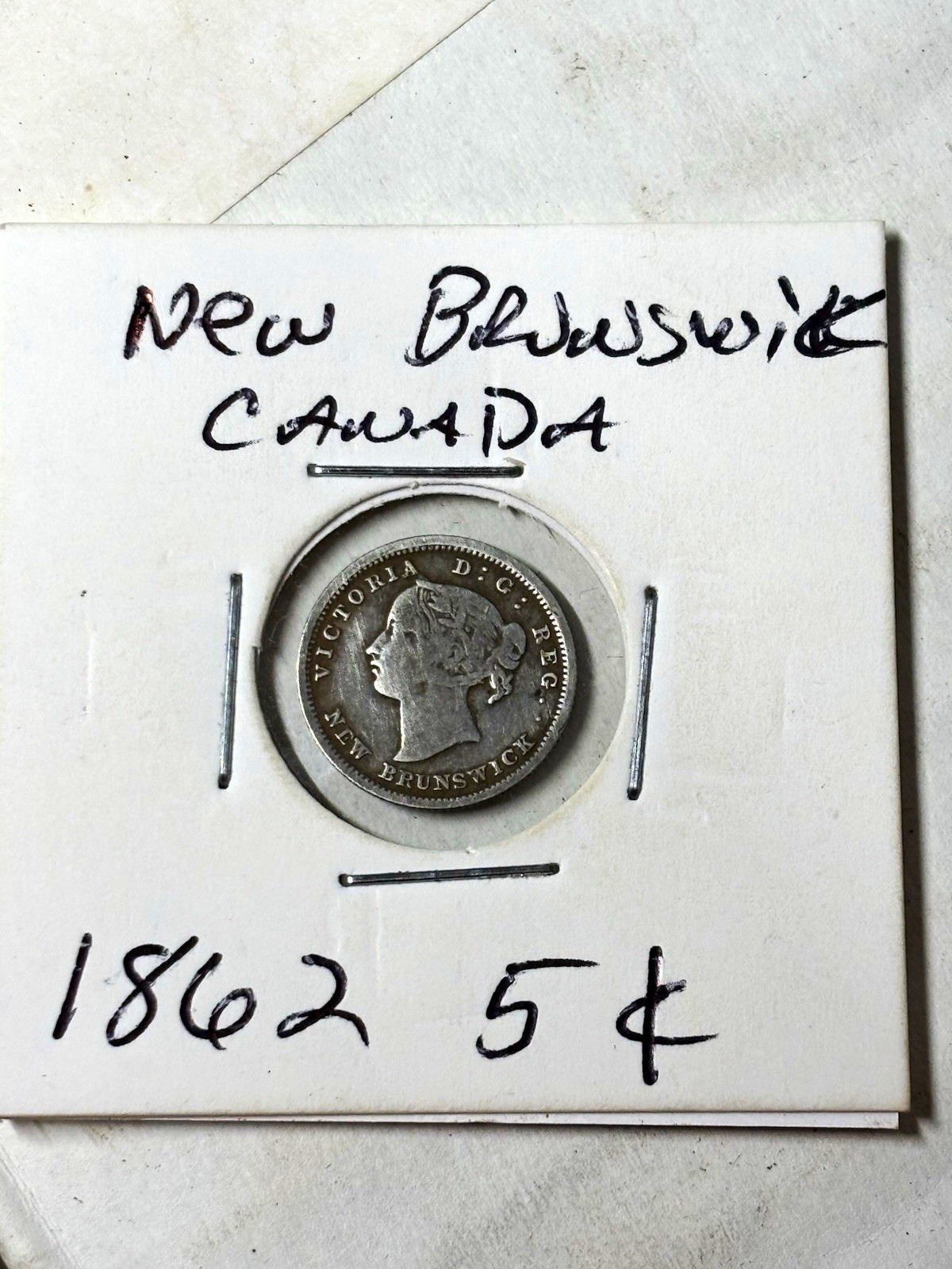 1862 New Brunswick Canada 5c Silver Coin 0.925 Fineness KM-6 Victoria 1862 New Brunswick Canada 5c Silver Coin 0.925 Fineness KM-6 Victoria
