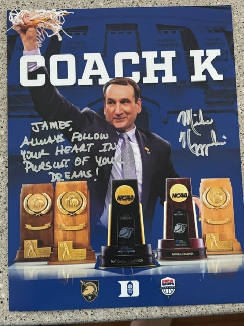 Mike Krzyzewski Coach K Autographed 8.5x11 Photo Duke Blue Devils JAMES Mike Krzyzewski Coach K Autographed 8.5x11 Photo Duke Blue Devils JAMES