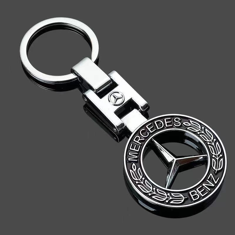 Metal Keychain Key Ring Double-Sided Auto Key Holder for Mercedes-Benz Gifts Metal Keychain Key Ring Double-Sided Auto Key Holder for Mercedes-Benz Gifts