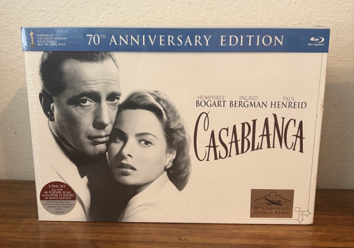 Casablanca 70th Anniversary Limited Collector’s Edition Blu-ray/DVD Combo - NEW Casablanca 70th Anniversary Limited Collector’s Edition Blu-ray/DVD Combo - NEW
