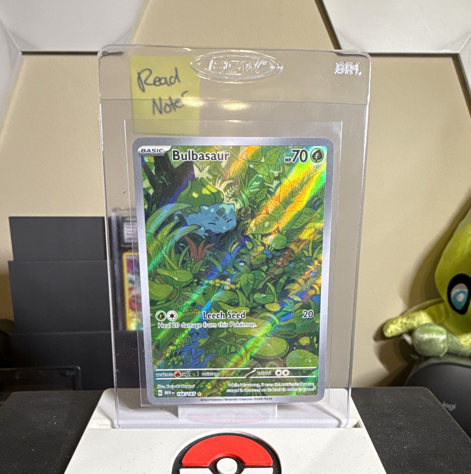 Pokemon TCG Bulbasaur 166/165 SV 151 Illustration Rare Full Art Holo EN