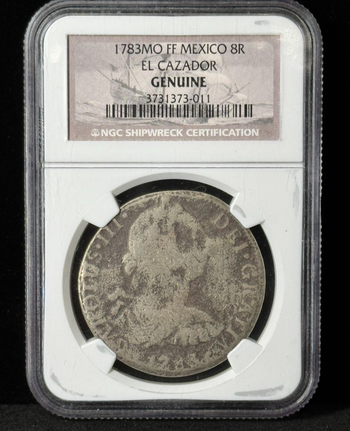 1783-Mo FF Mexico 8 Reales El Cazador NGC Genuine Shipwreck Coin 1783-Mo FF Mexico 8 Reales El Cazador NGC Genuine Shipwreck Coin