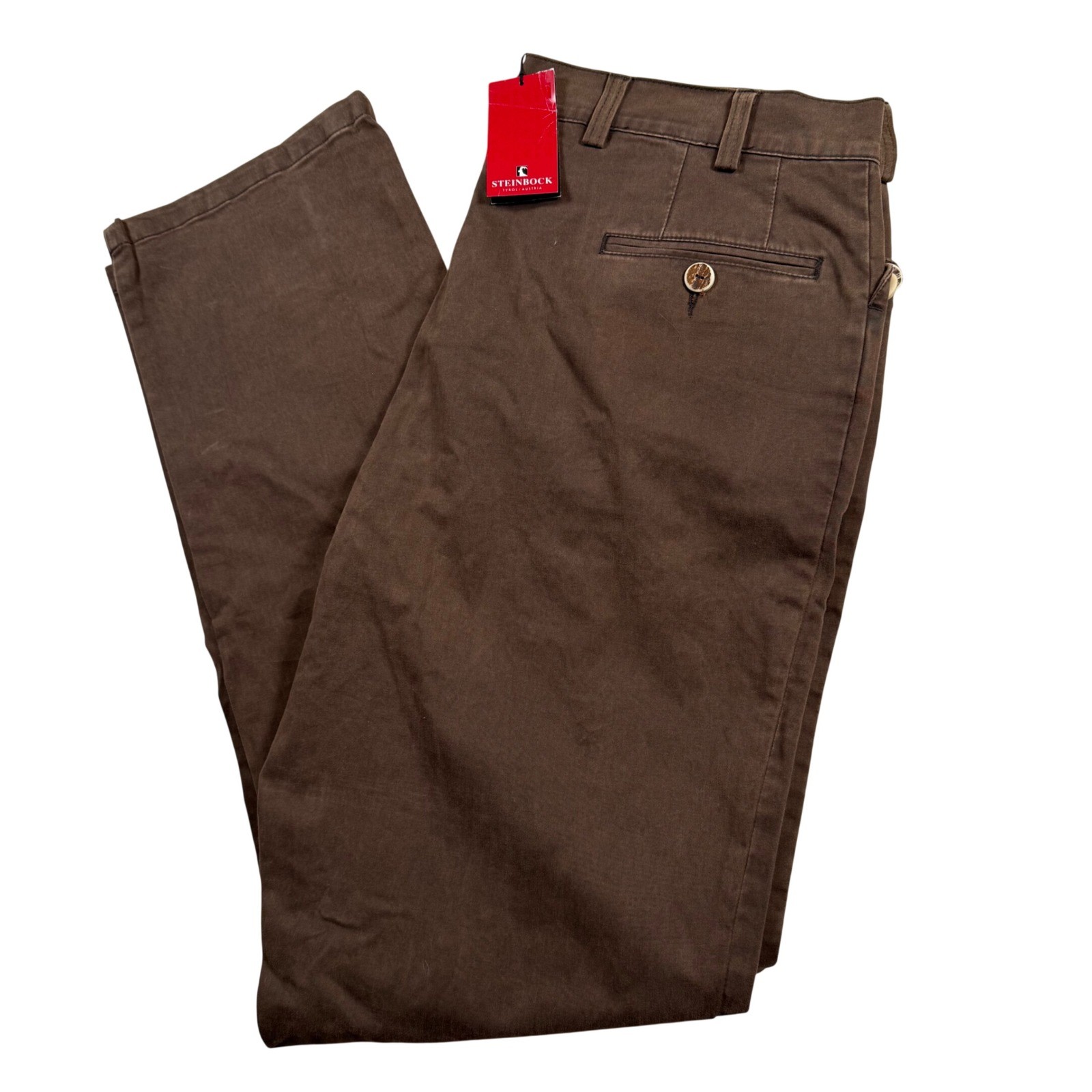 NEW Steinbock Tyrol Austria Clemens Washed Brown Trousers Mens EU60 US50cm (38\