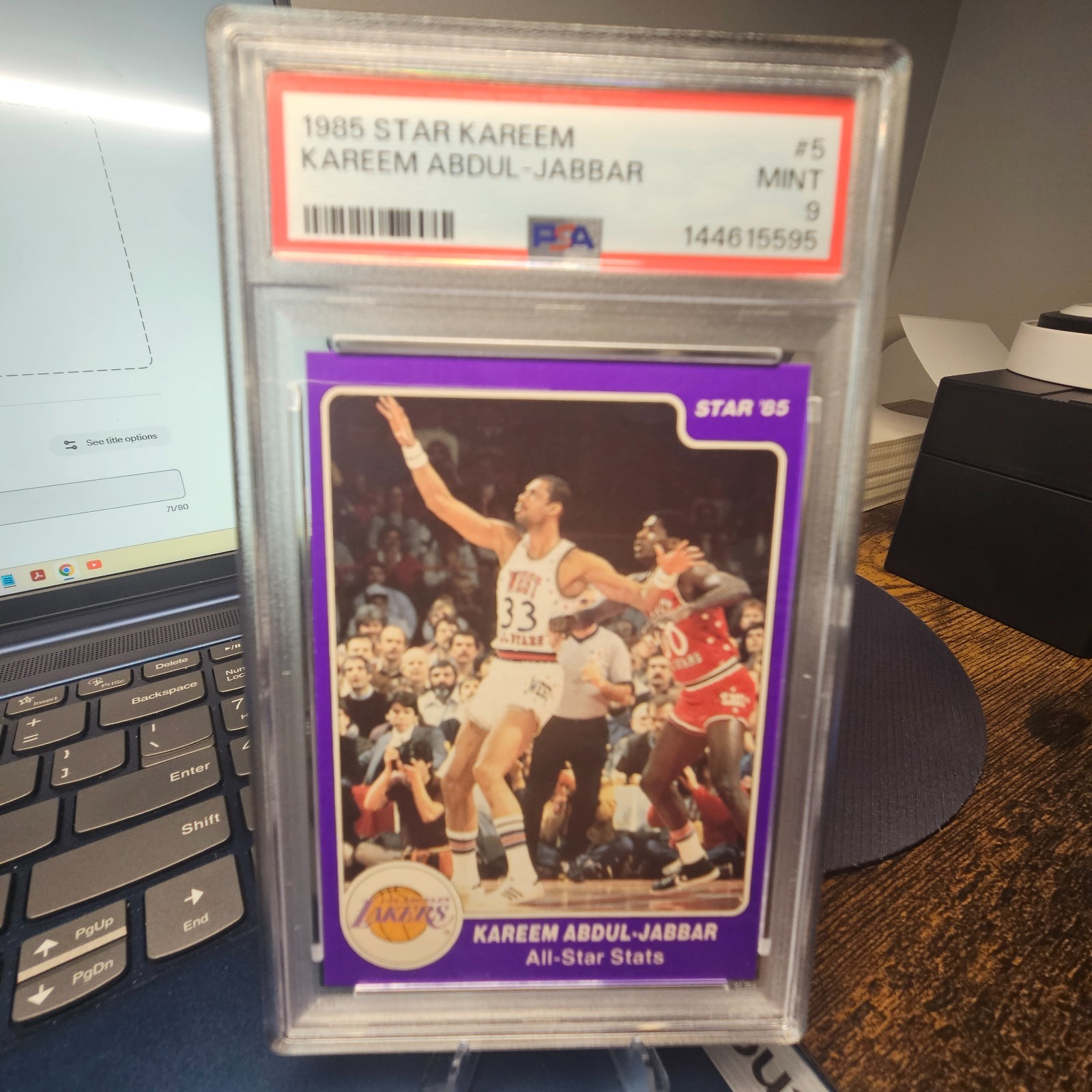 RARE 1985 Star Kareem Abdul-Jabbar #5 Highest Graded PSA 9 (POP 10) HOF RARE 1985 Star Kareem Abdul-Jabbar #5 Highest Graded PSA 9 (POP 10) HOF