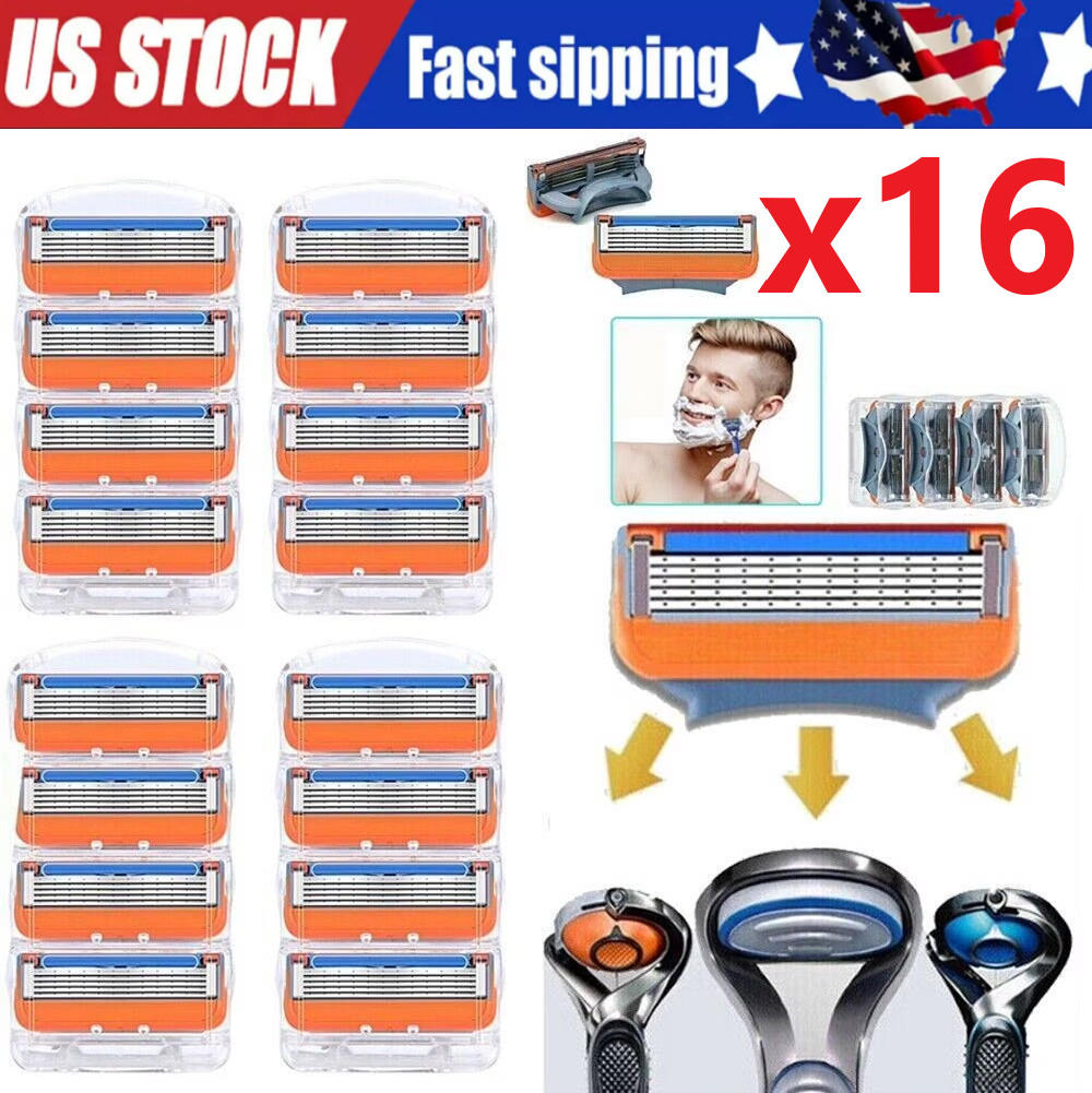 16PCS Shaving Razor Blades Refills Compatible for GiIIette Fusion 5 Proglide