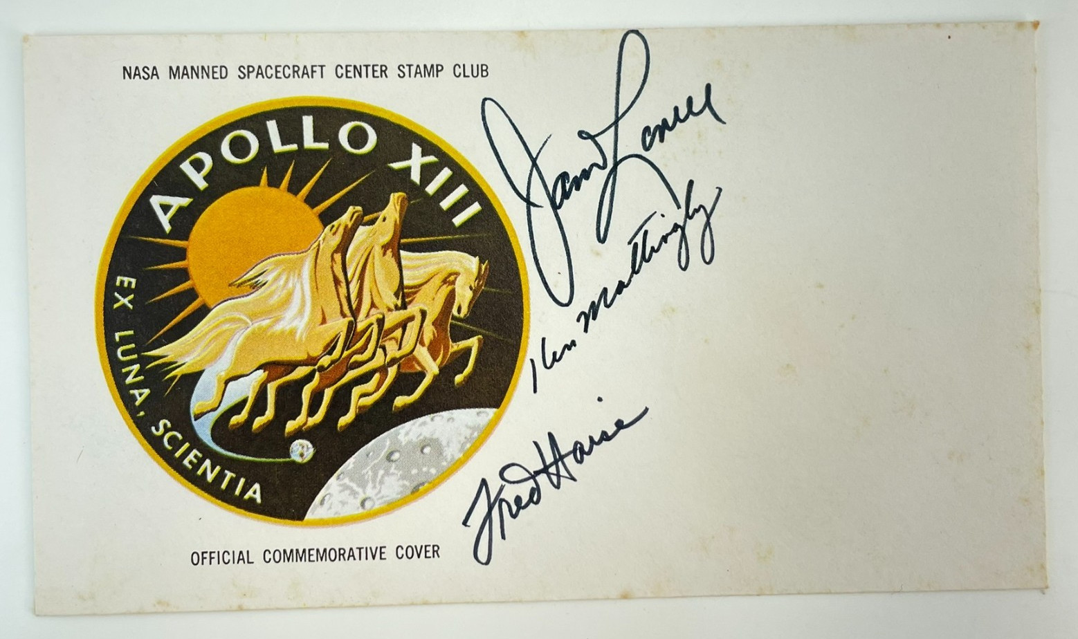 Apollo 13 Signed Cover Jim Lovell Ken Mattingly and Fred Haise Apollo 13 Signed Cover Jim Lovell Ken Mattingly and Fred Haise