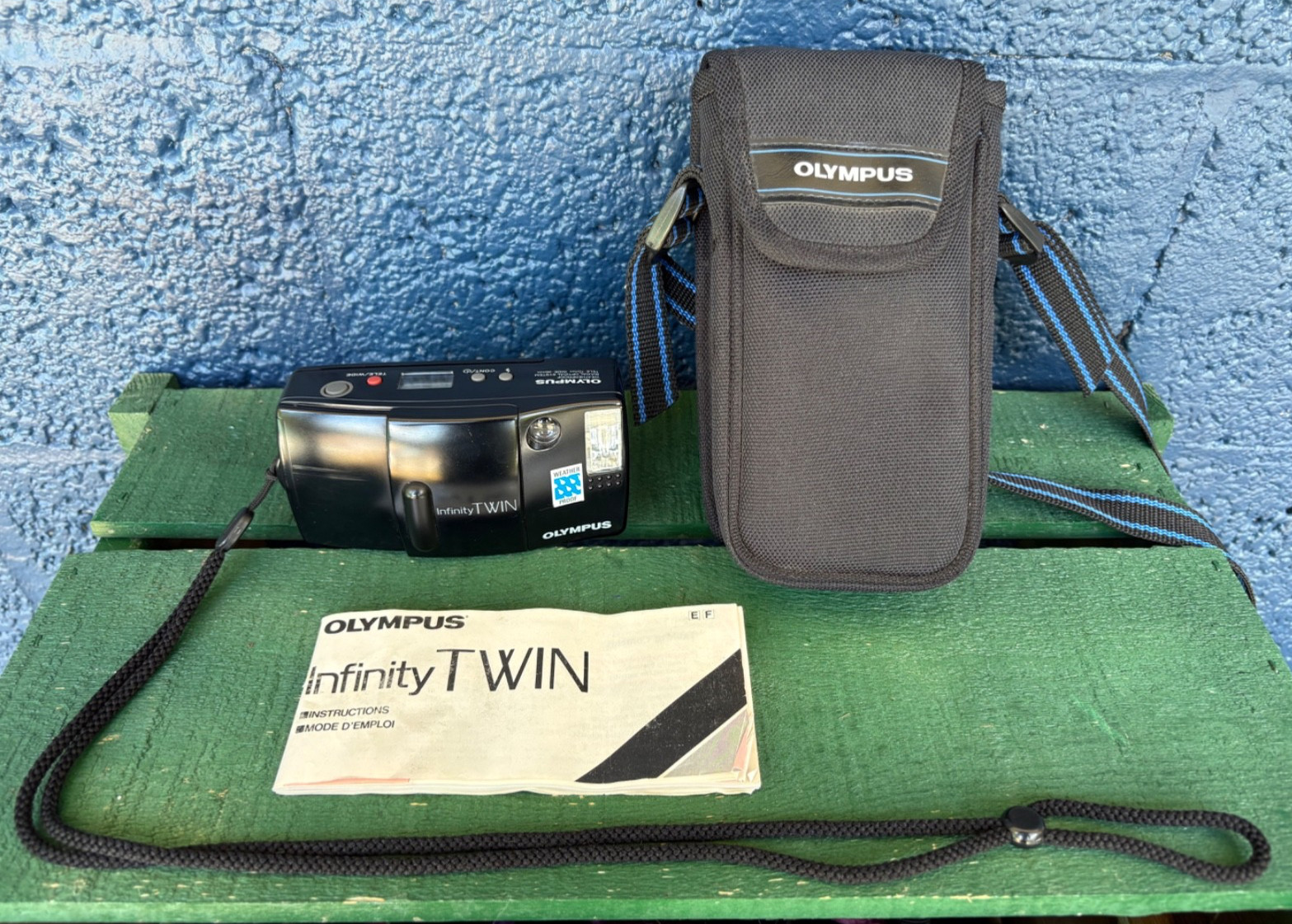 Olympus Infinity Twin 35mm Point-&-Shoot Camera Film & Case Work Olympus Infinity Twin 35mm Point-&-Shoot Camera Film & Case Work