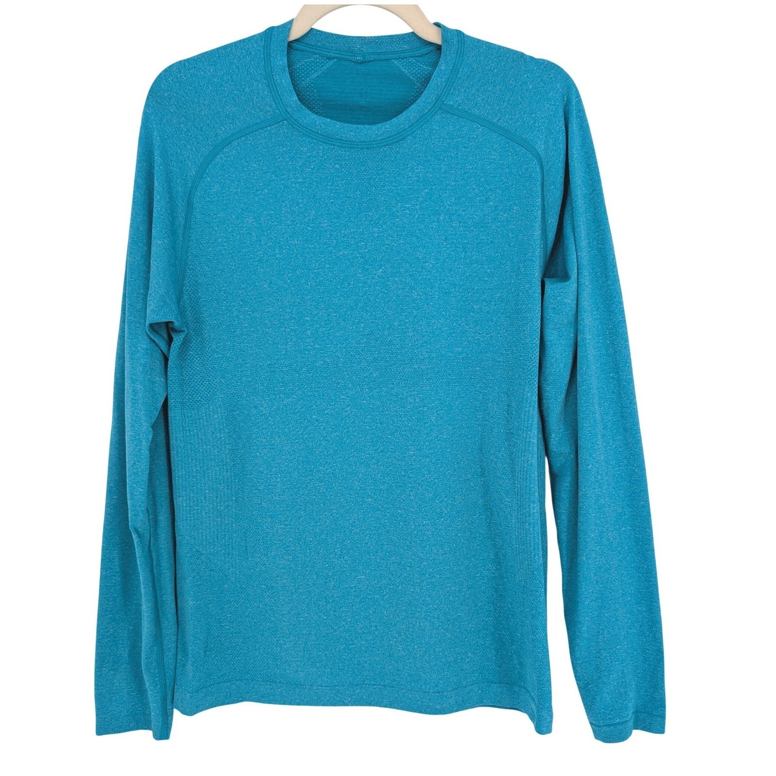 Lululemon Shirt Mens S Teal Blue Heathered Long Sleeve Performance Tech Active