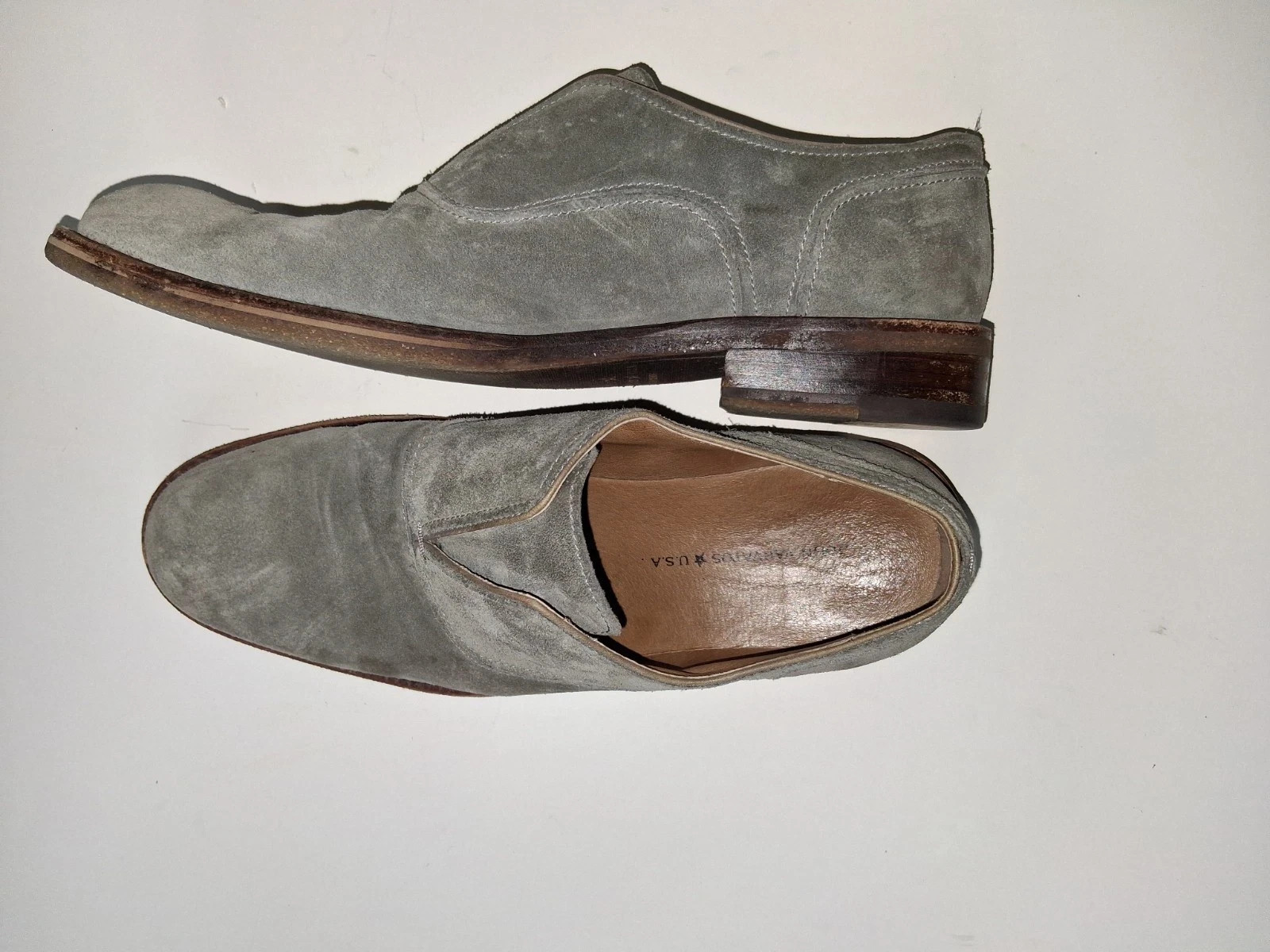 John Varvatos Star USA Waverly Suede Laceless Oxfords Mens 9M Gray John Varvatos Star USA Waverly Suede Laceless Oxfords Mens 9M Gray