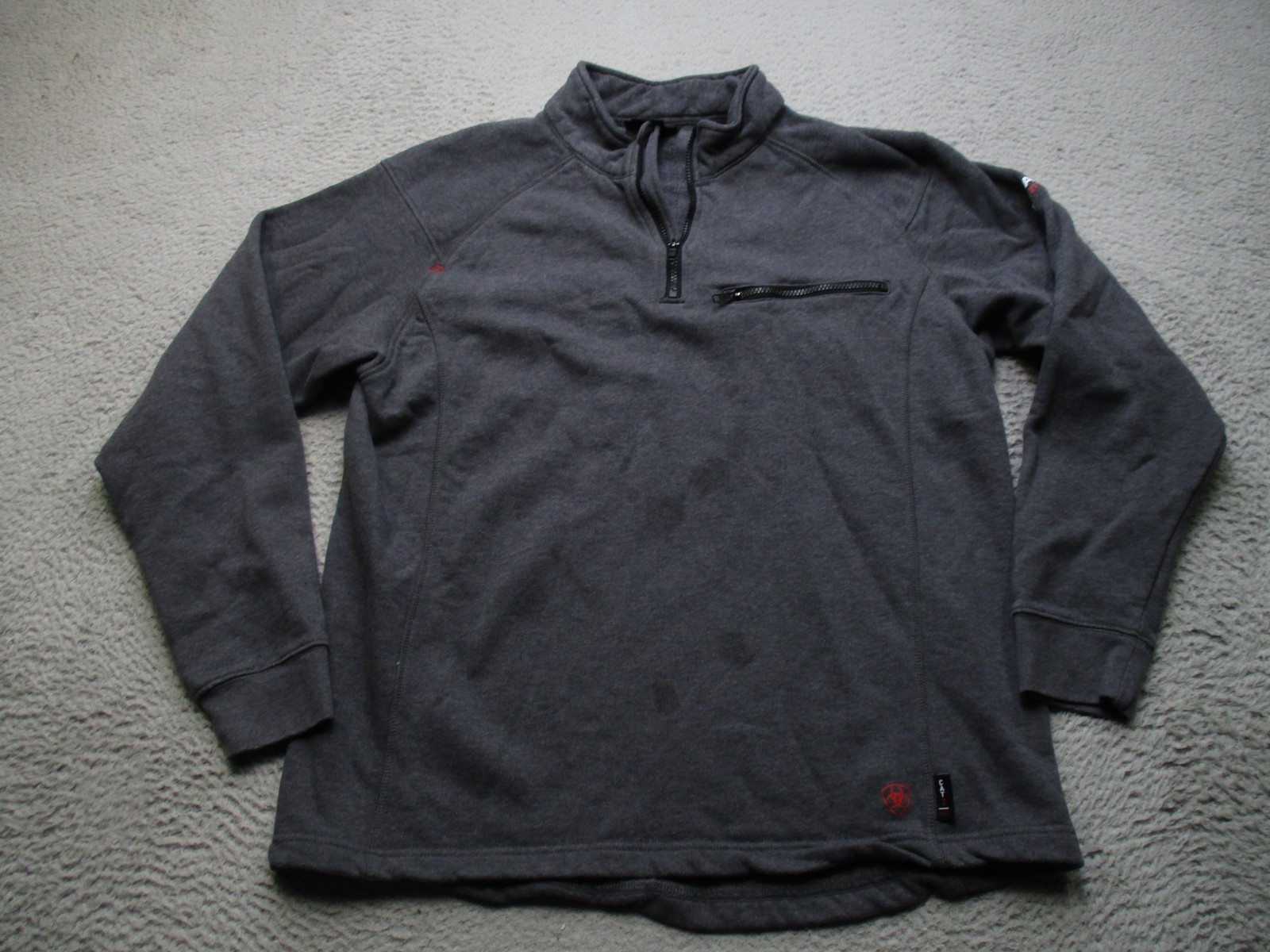 Ariat FR Sweater Men L Gray 1/4 Zip Pullover Workwear Sweatshirt Fleece Workwear Ariat FR Sweater Men L Gray 1/4 Zip Pullover Workwear Sweatshirt Fleece Workwear