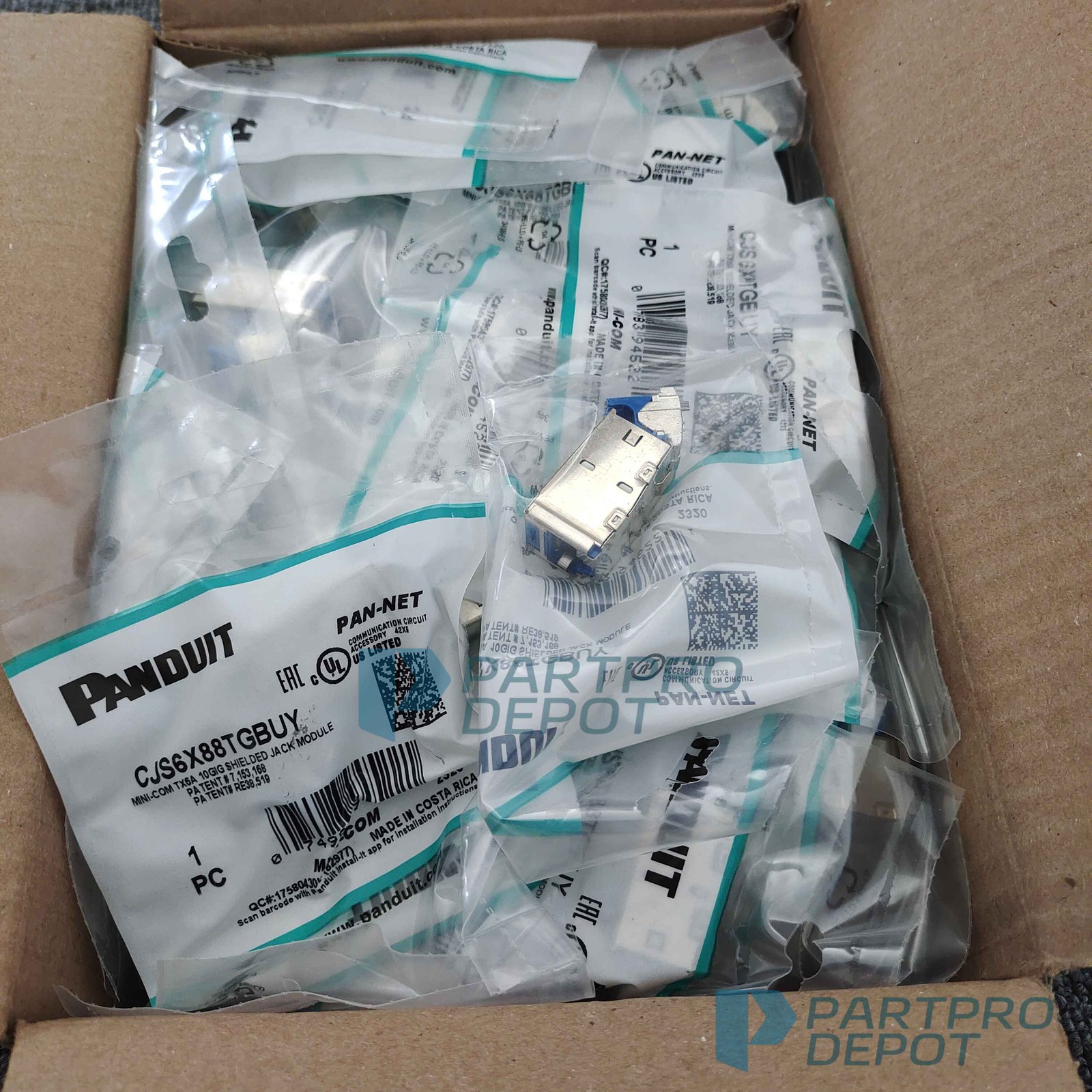 NEW 50PCS/Box Fits For Mini-Com TX6A 10GIG Shielded Jack Module CJS6X88TGY US