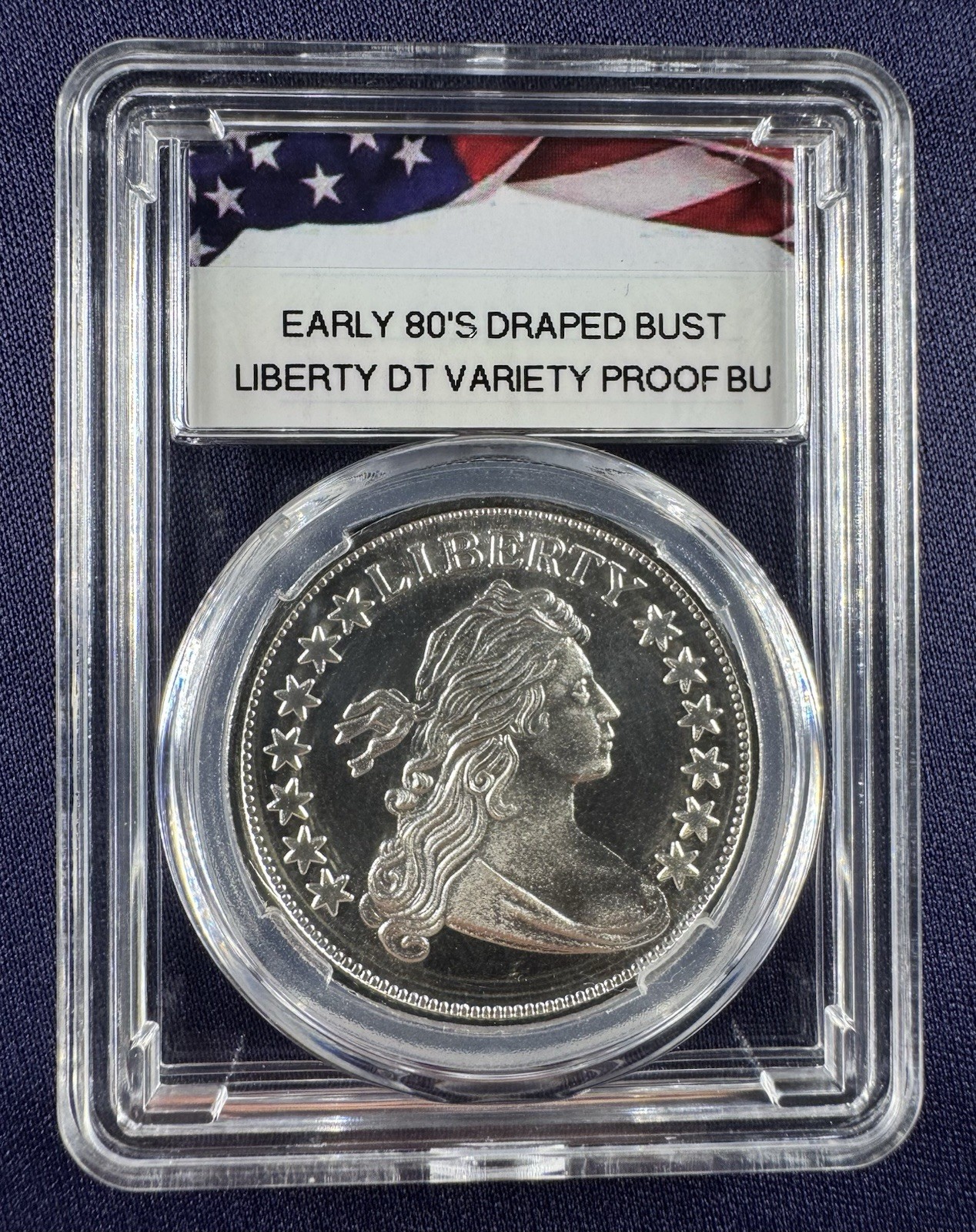 RARE Early 1980’s DT Draped Bust 1 Oz .999 Silver Round Proof  Vintage N#232420