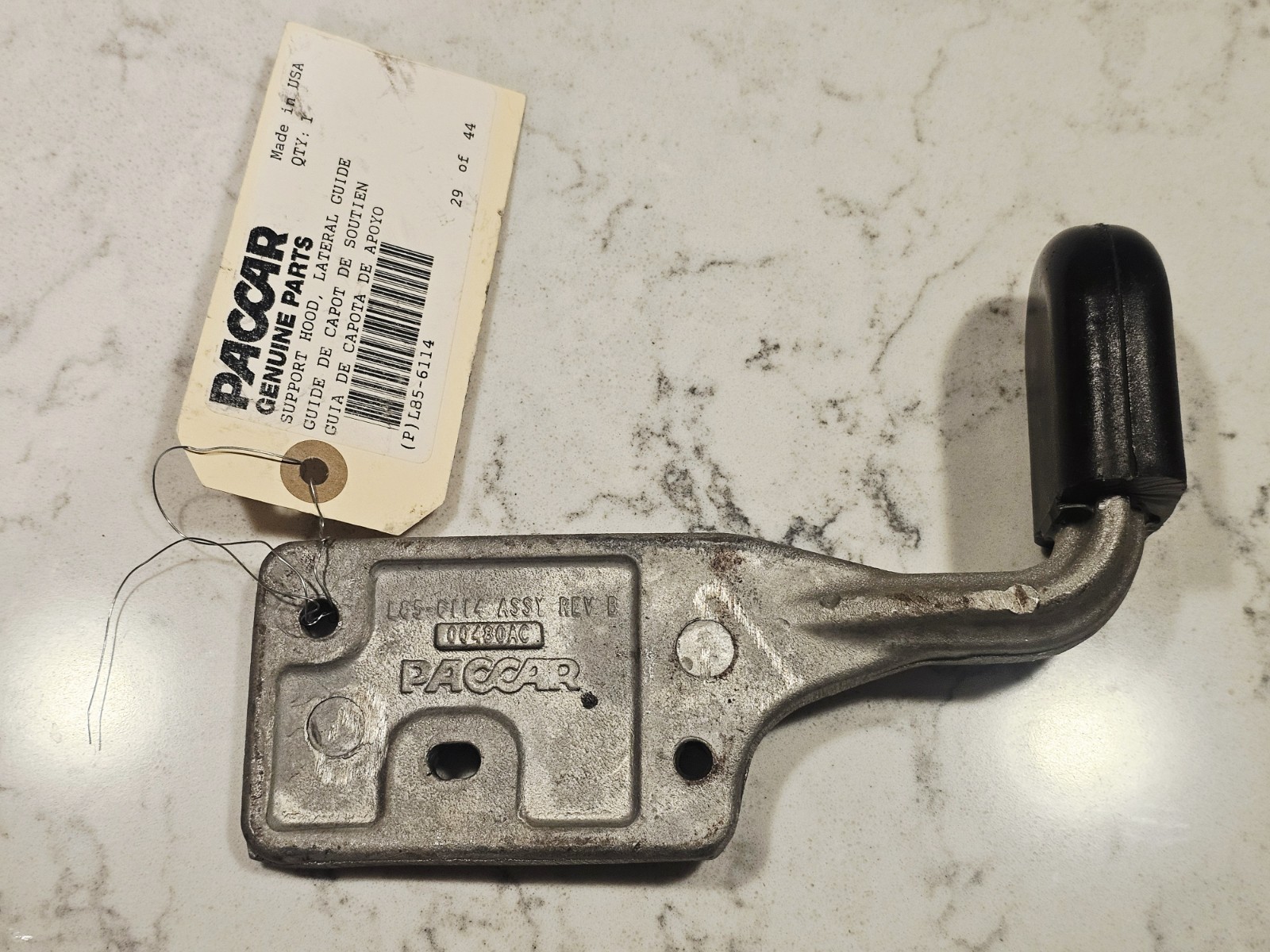 Paccar Kenworth Lateral Guide Hood Rest Support L85-6114. Paccar Kenworth Lateral Guide Hood Rest Support L85-6114.