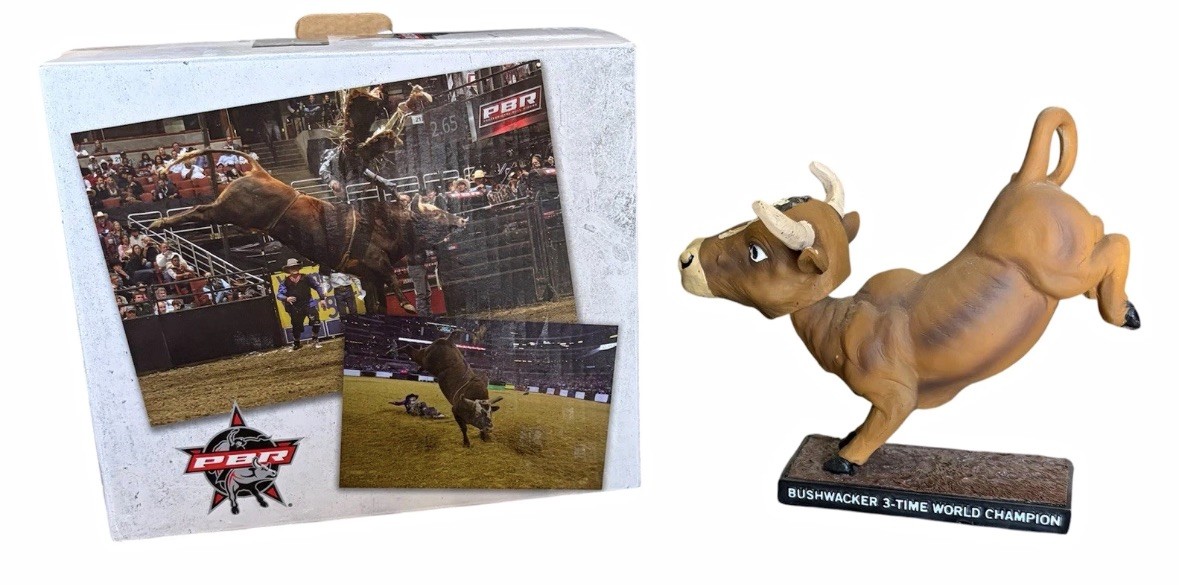 BDA Sports PBR Bushwacker Bull Bobblehead Collector\'s Edition w/ Base 2025 BDA Sports PBR Bushwacker Bull Bobblehead Collector\'s Edition w/ Base 2025
