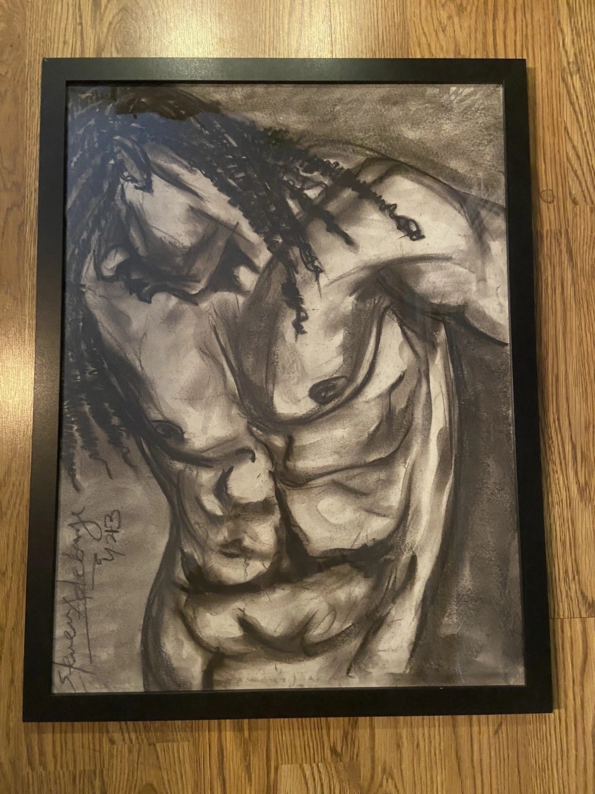 RARE Original Chalk Artwork Sketch “body of strength” 18”x24” RARE Original Chalk Artwork Sketch “body of strength” 18”x24”