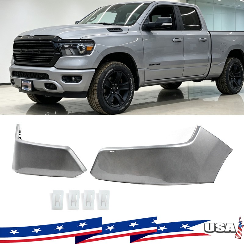 For Dodge Ram 1500 2019-2024 Front Bumper End Cover Panel Billet Silver LH+RH