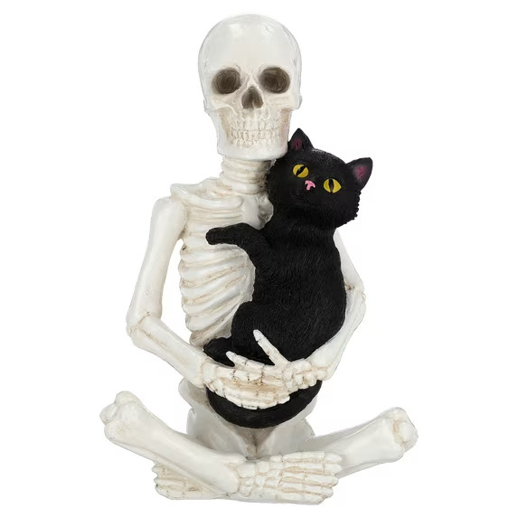 Skeleton and Cat Decoration, Black and White, 7\ Skeleton and Cat Decoration, Black and White, 7\