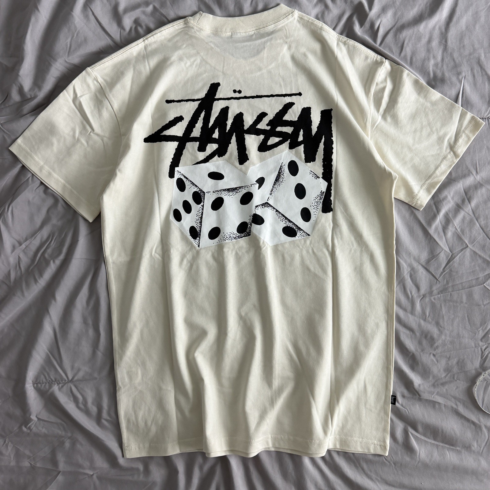 🎲Stüssy AU Pair of Dice Tee Natural Size: S, Brand New, 100% Authentic 