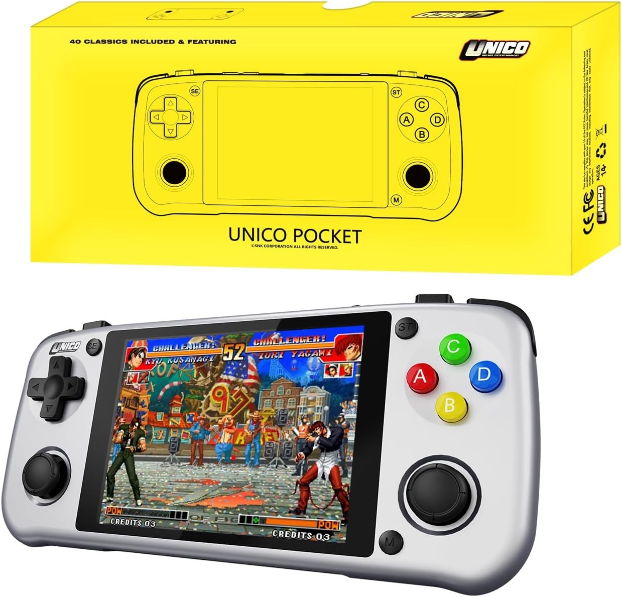 UNICO Game Pocket Player with 40 SNK Classic Games Pre-Installed, Handheld Gamin UNICO Game Pocket Player with 40 SNK Classic Games Pre-Installed, Handheld Gamin