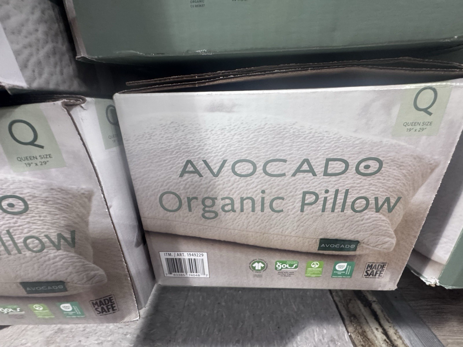 Avocado 100% Certified Organic Bed Pillow Natural Latex and Kapok Fill Queen NEW