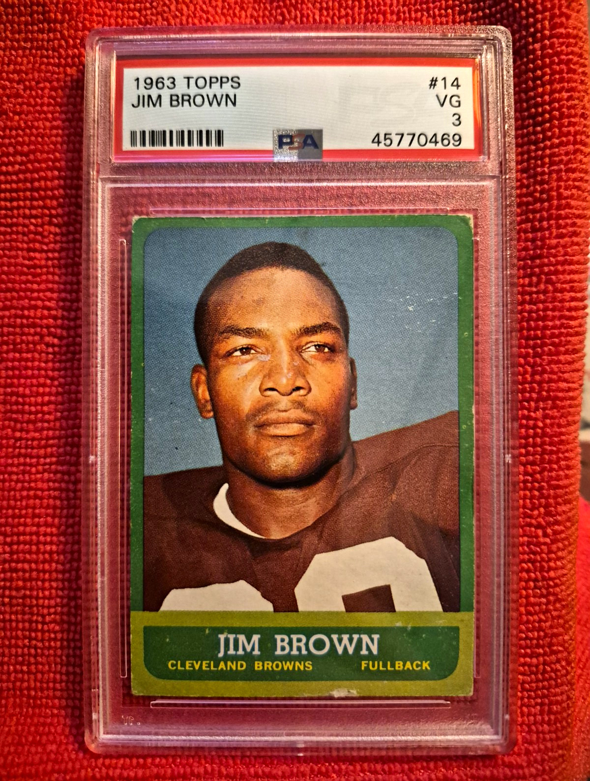 1963 topps Jim Brown #14 Graded Psa 3 1963 topps Jim Brown #14 Graded Psa 3