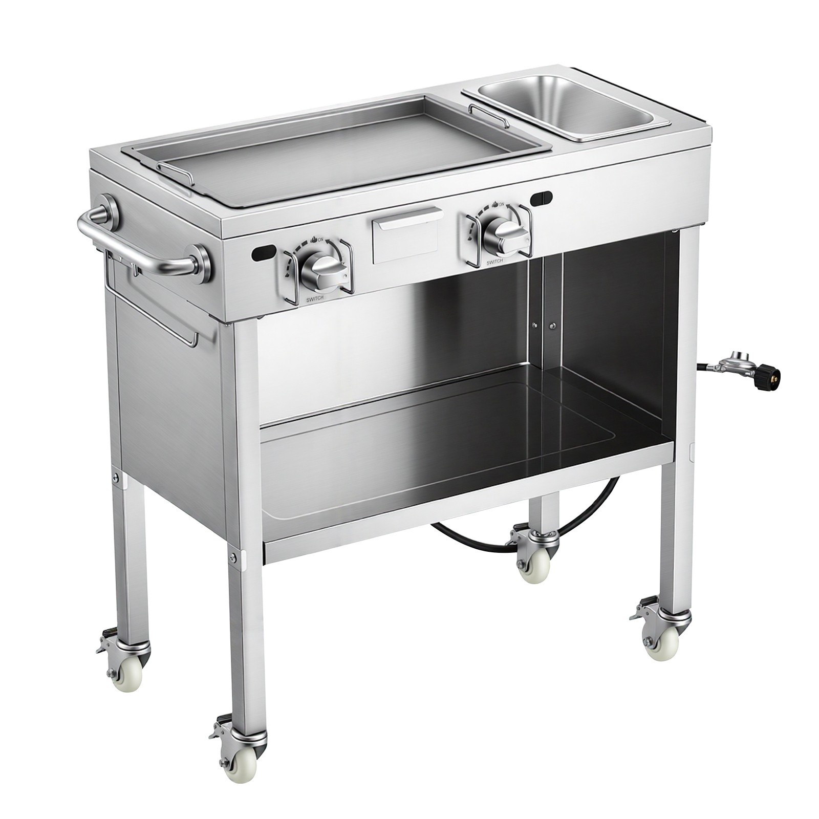 Uimoso Outdoor Propane Griddle 11600BTUx2 Stainless Steel Commercial Grill
