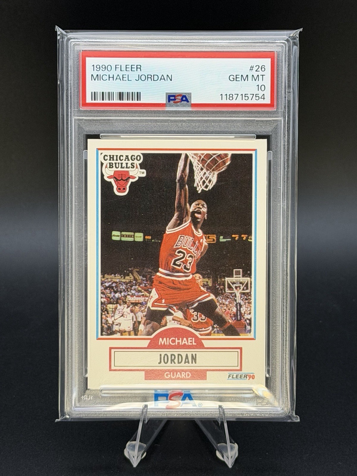 1990-91 Fleer - Michael Jordan #26 Black Line Above Bio Info PSA 10 1990-91 Fleer - Michael Jordan #26 Black Line Above Bio Info PSA 10