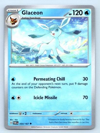 Glaceon 054/167 ~ Uncommon English Near Mint