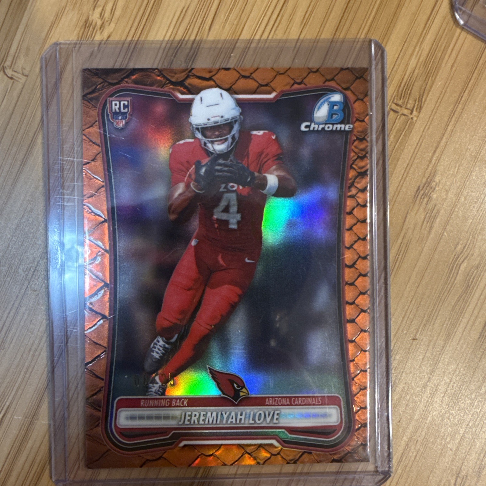 Jeremiyah Love 2026 Topps Bowman Chrome Orange Refractor Rookie Card /25