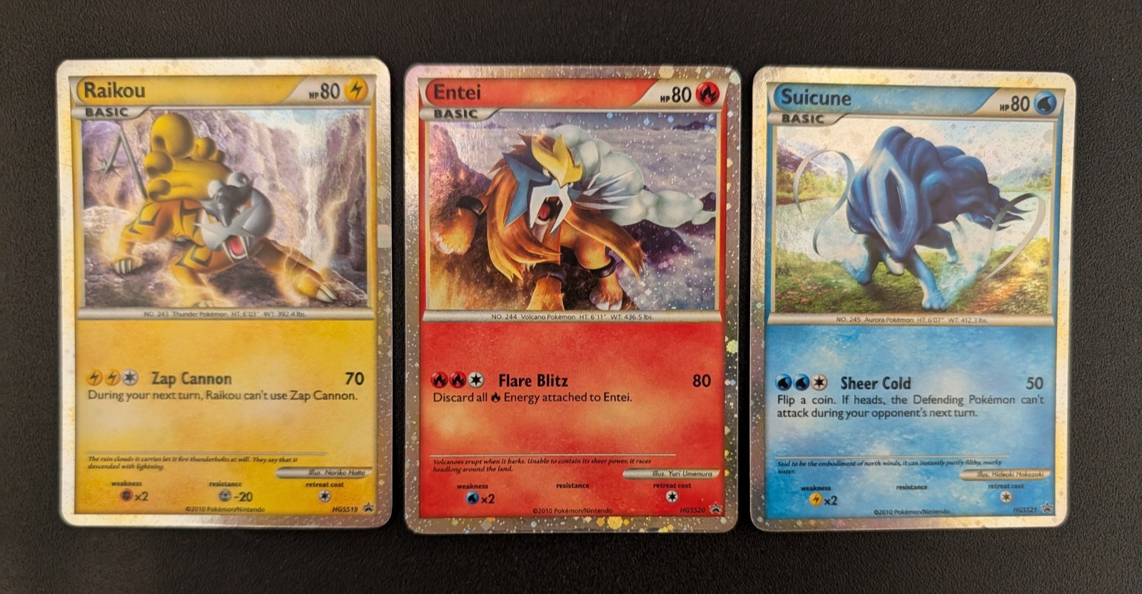 SHINY Raikou, Entei, Suicune PRIME Pokemon Holo Promo - HGSS19 HGSS20 HGSS21 LP SHINY Raikou, Entei, Suicune PRIME Pokemon Holo Promo - HGSS19 HGSS20 HGSS21 LP