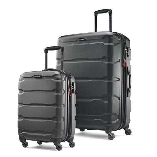 SAMSONITE OMNI PC HARDSIDE EXPANDABLE LUGGAGE SPINNER WHEELS 2-PIECE SET - BLACK