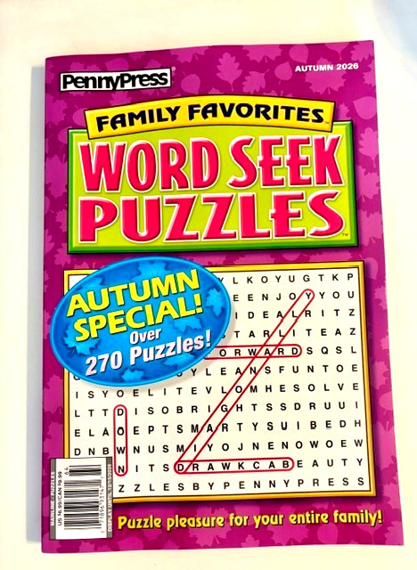 WORD SEEK PUZZLES BOOK Family Favorites Autumn Special 2026 PennyPress WORD SEEK PUZZLES BOOK Family Favorites Autumn Special 2026 PennyPress