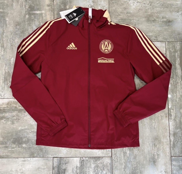NWT ADIDAS Atlanta United FC All-Weather Full-Zip Hooded Jacket Men’s S NWT ADIDAS Atlanta United FC All-Weather Full-Zip Hooded Jacket Men’s S