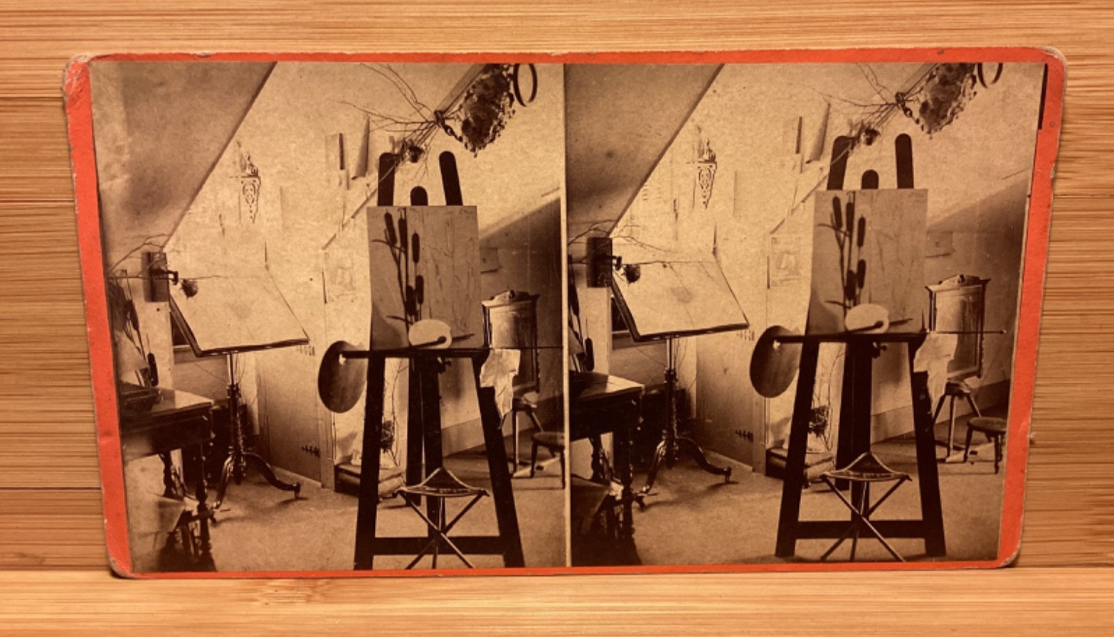 C. 1871 RARE Davenport Stereoview Of An Unknown Massachusetts Artist’s Studio