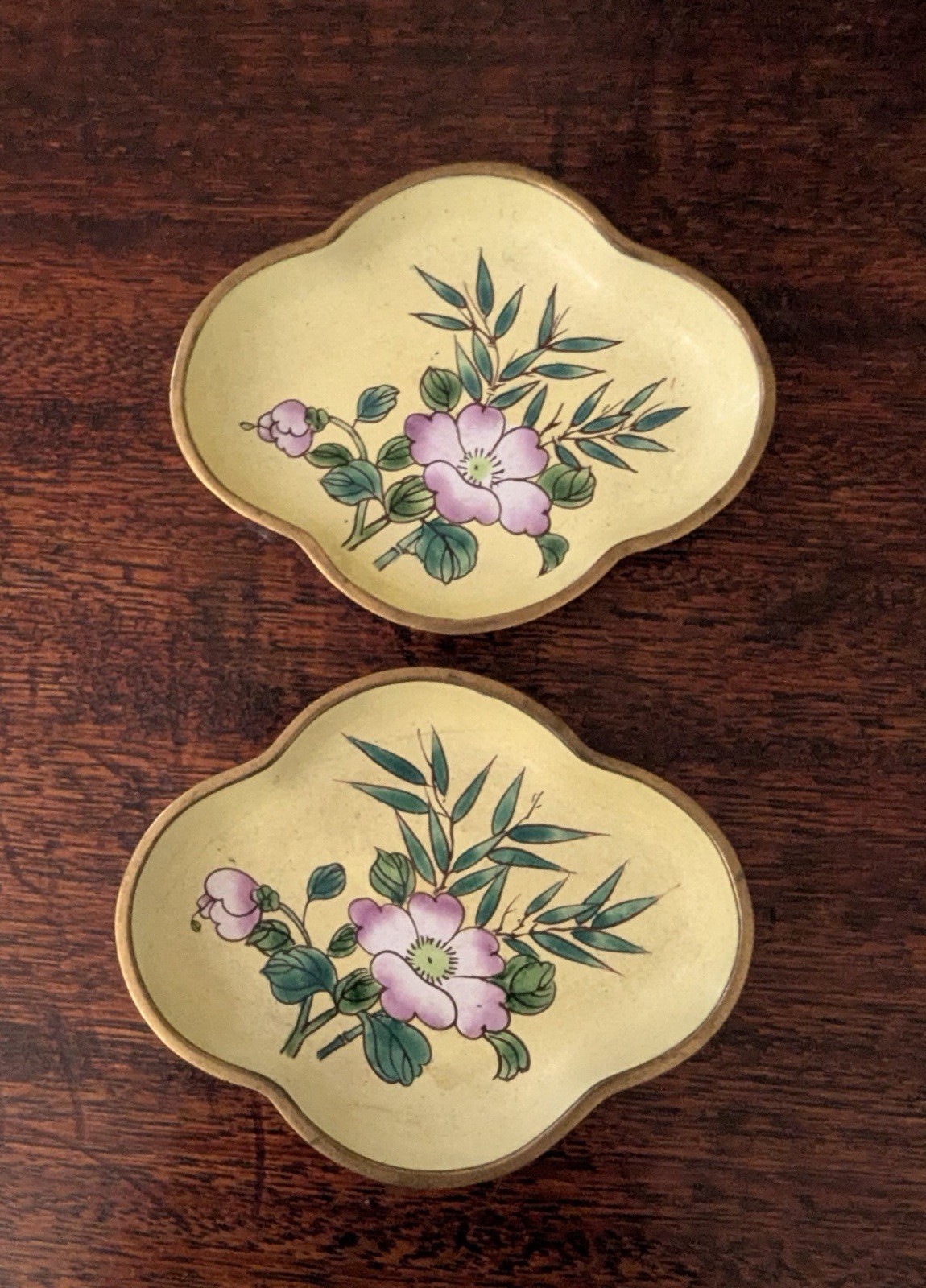 VTG Pair of Enamel Trinket Dishes