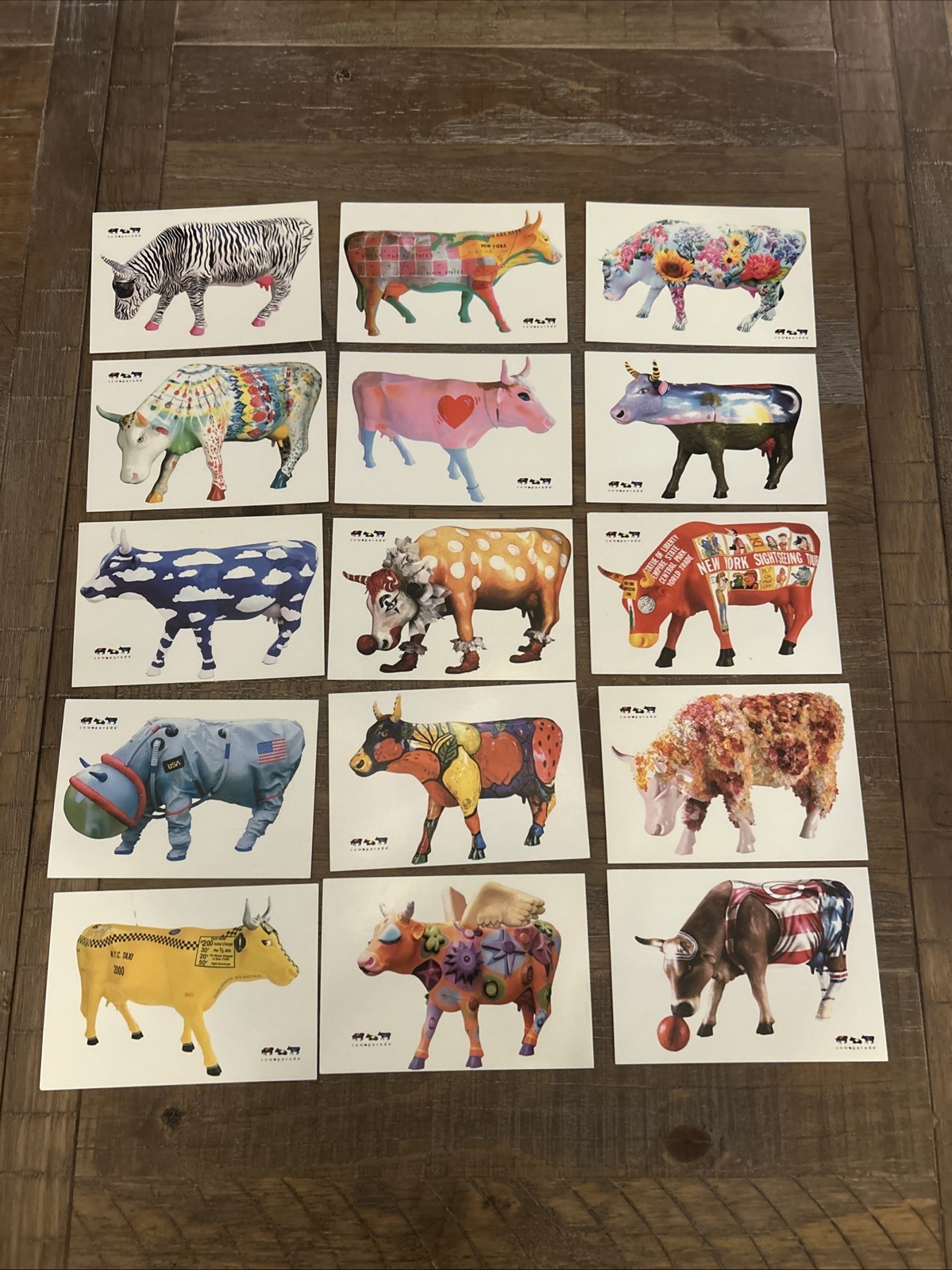 Cows On Parade Postcards Set Of 15 Unused Perfect For Wall Art Or Framing Cows On Parade Postcards Set Of 15 Unused Perfect For Wall Art Or Framing