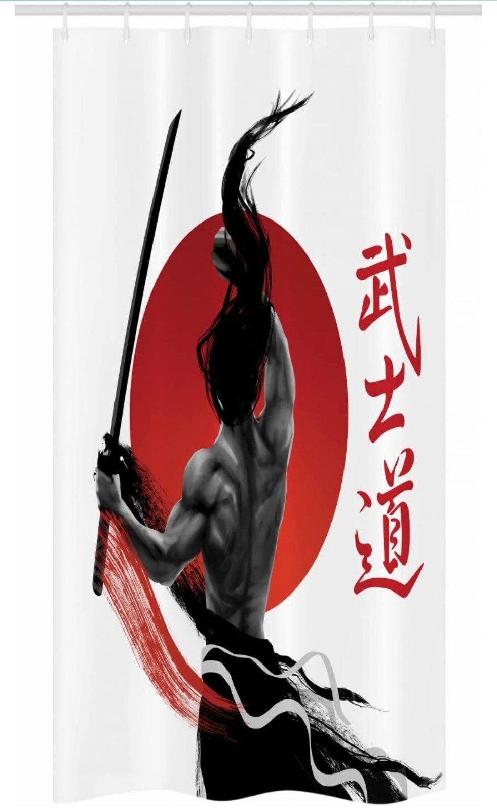 Ambesonne Japanese Stall Shower Curtain Samurai at Practice 36\ Ambesonne Japanese Stall Shower Curtain Samurai at Practice 36\