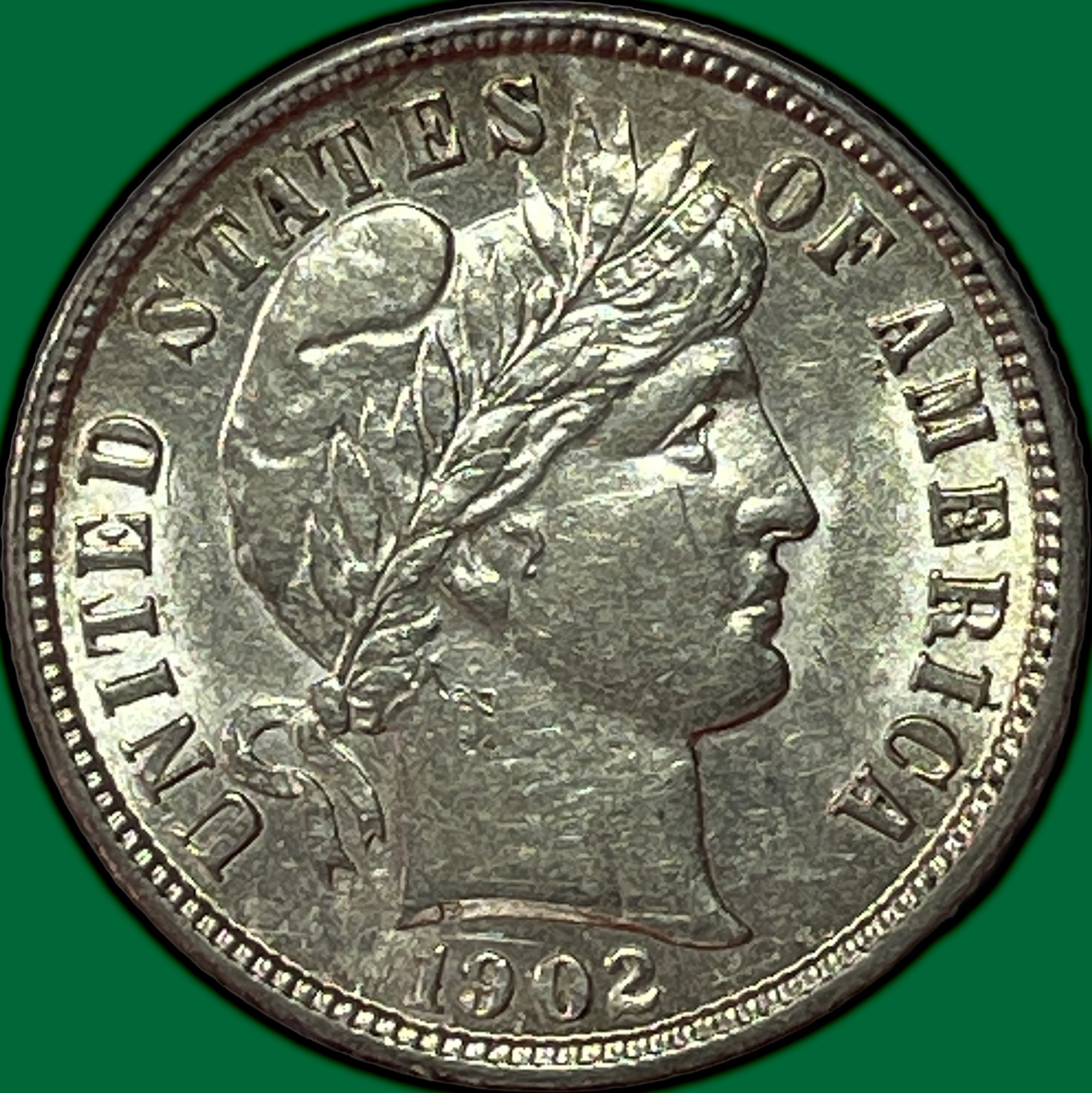 1902 Barber Dime Brilliant Uncirculated BU Coin #45272