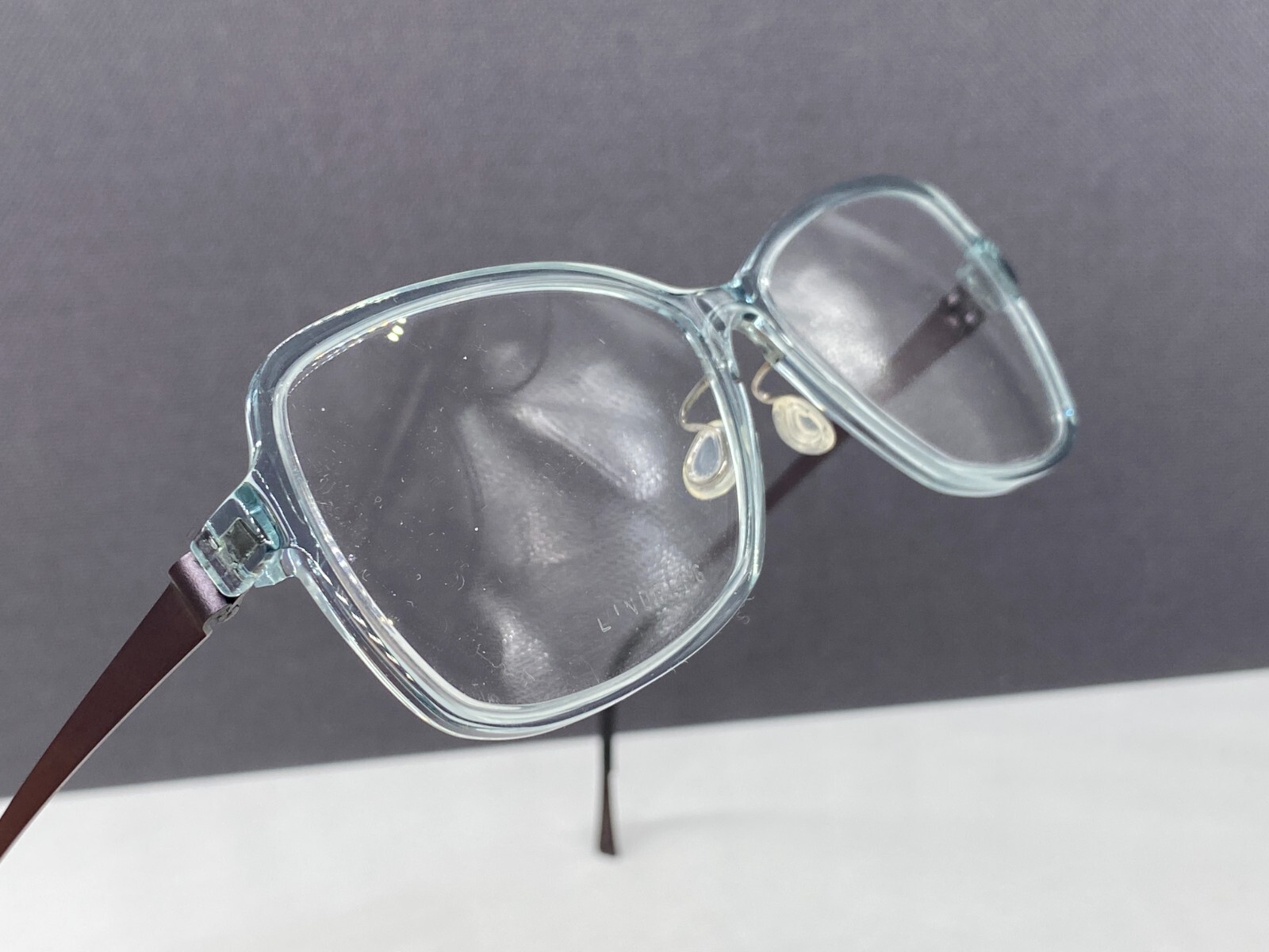 Lindberg Eyeglasses Womens Blue Transparent Gray Acetanium 1144 56 Lindberg Eyeglasses Womens Blue Transparent Gray Acetanium 1144 56