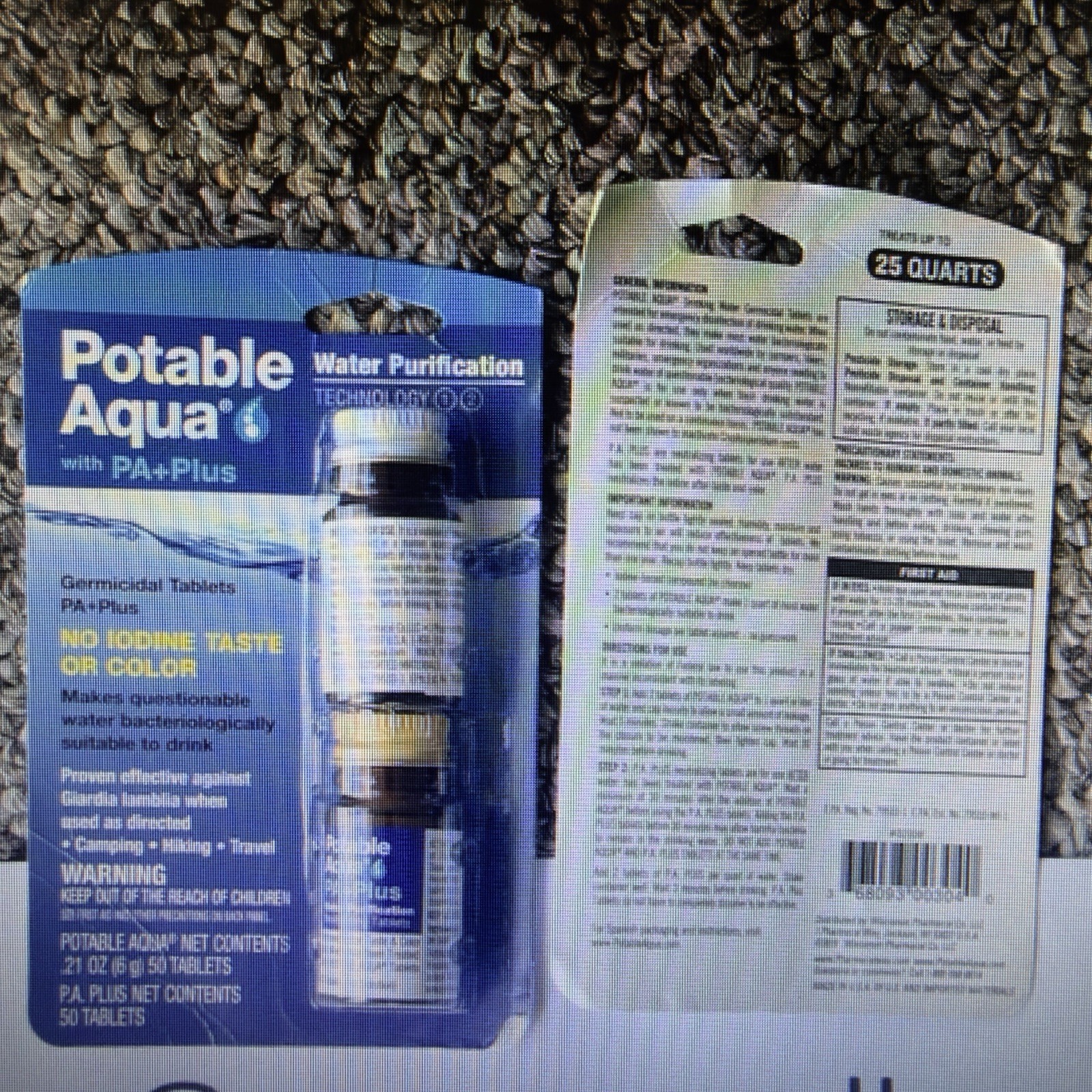Potable Aqua Water Purification Tablets PA Plus 100 Count Camping New Sealed
